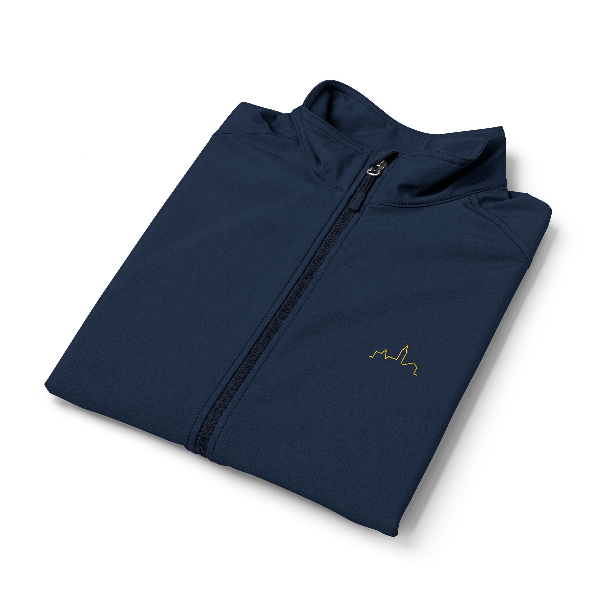 Men's Soft Shell Vest — Lightweight Black Zip-Up with Small Yellow Bee Logo