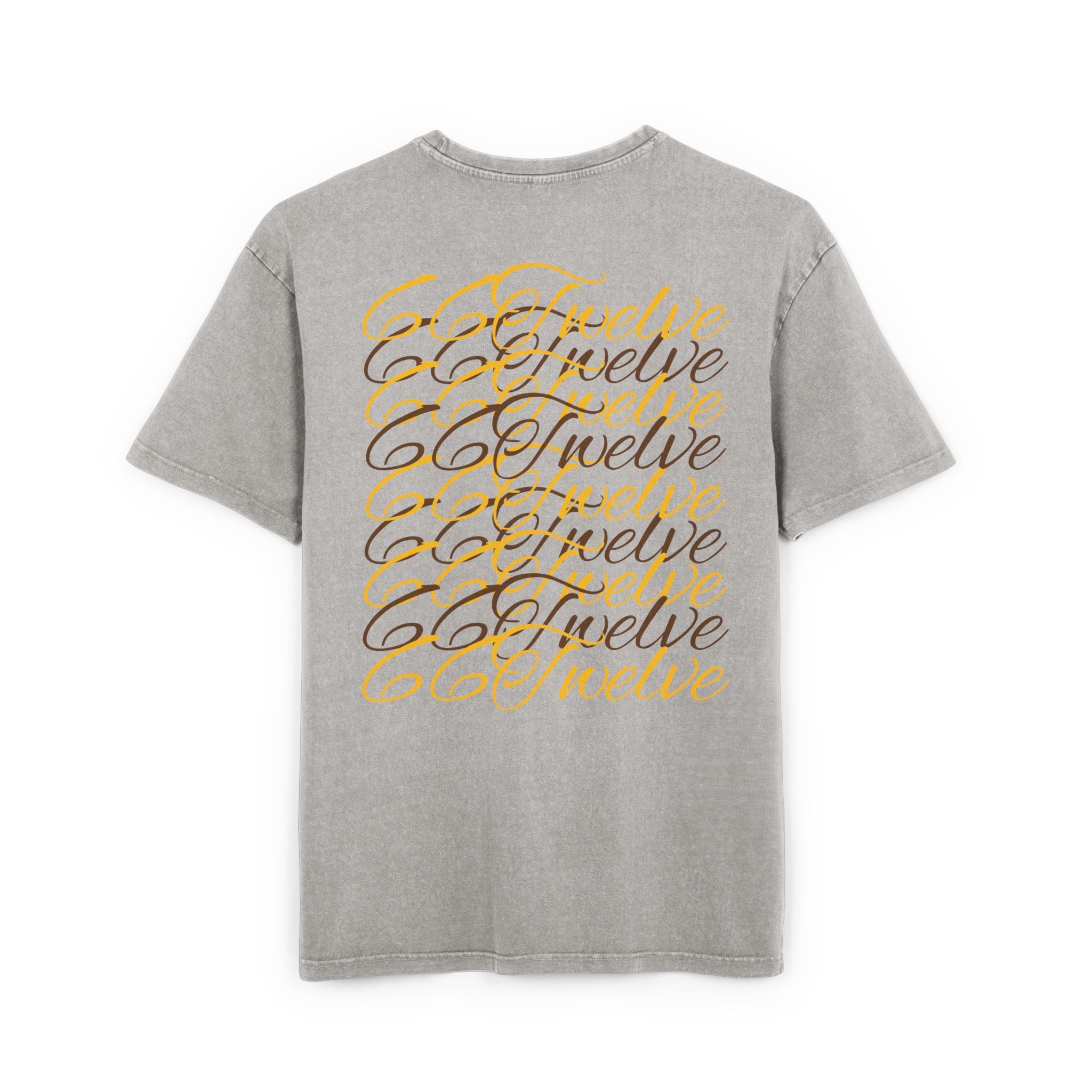 Oversized Graphic Tee — Scenic Lakeside Photo Front & '66 Twelve' Script Back
