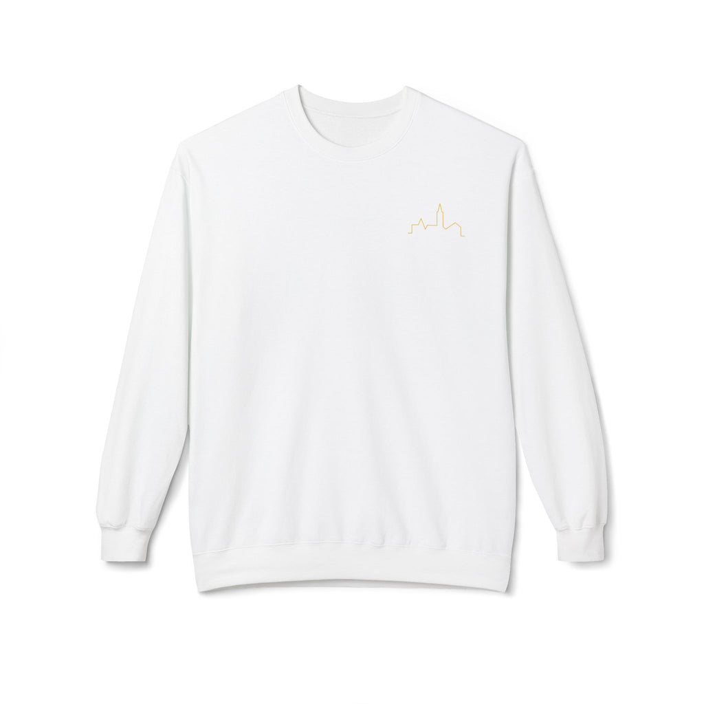 Minimal Skyline Crewneck Sweatshirt — Small Gold City Graphic