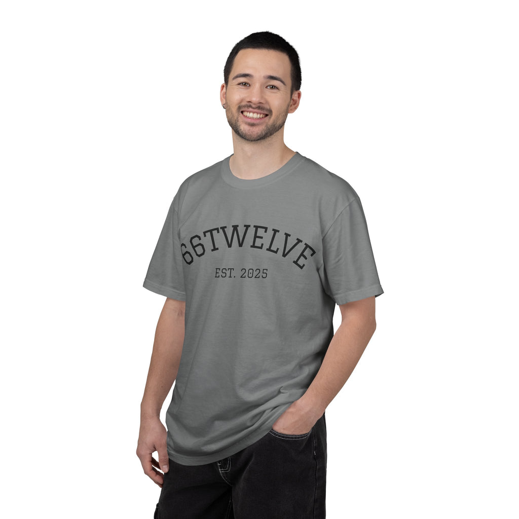 Graphic T-Shirt — 66Twelve Est. 2025 with Collage Art Grid (Heart & Photos)