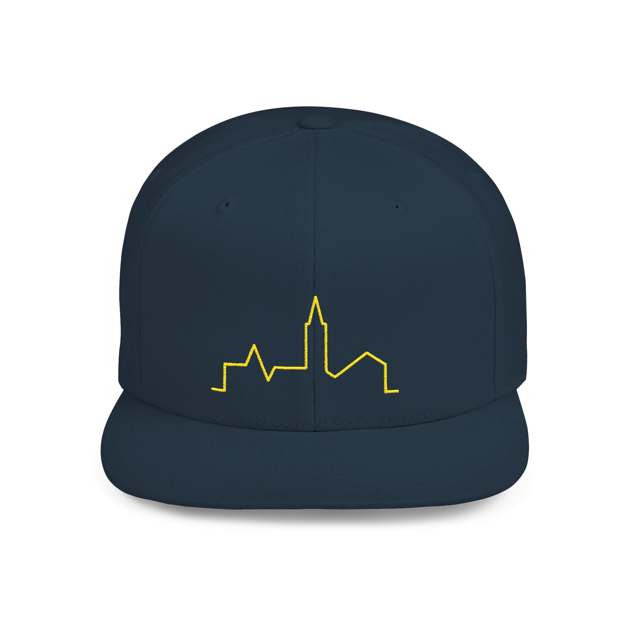 Stylish Flat Bill Snapback Hat with Skyline Design, Urban Fashion, Casual Wear, Gift for Him, Streetwear Accessories