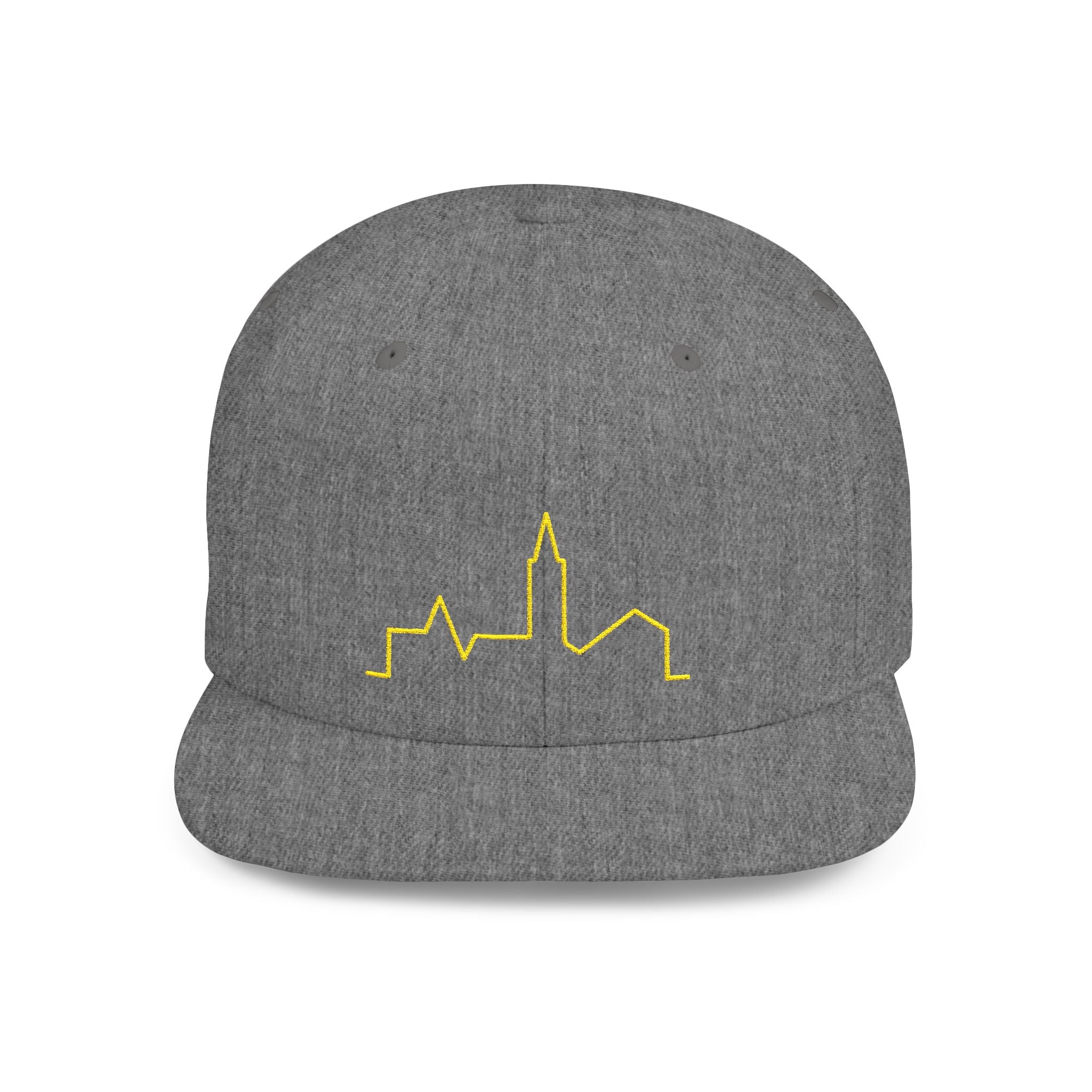 Stylish Flat Bill Snapback Hat with Skyline Design, Urban Fashion, Casual Wear, Gift for Him, Streetwear Accessories