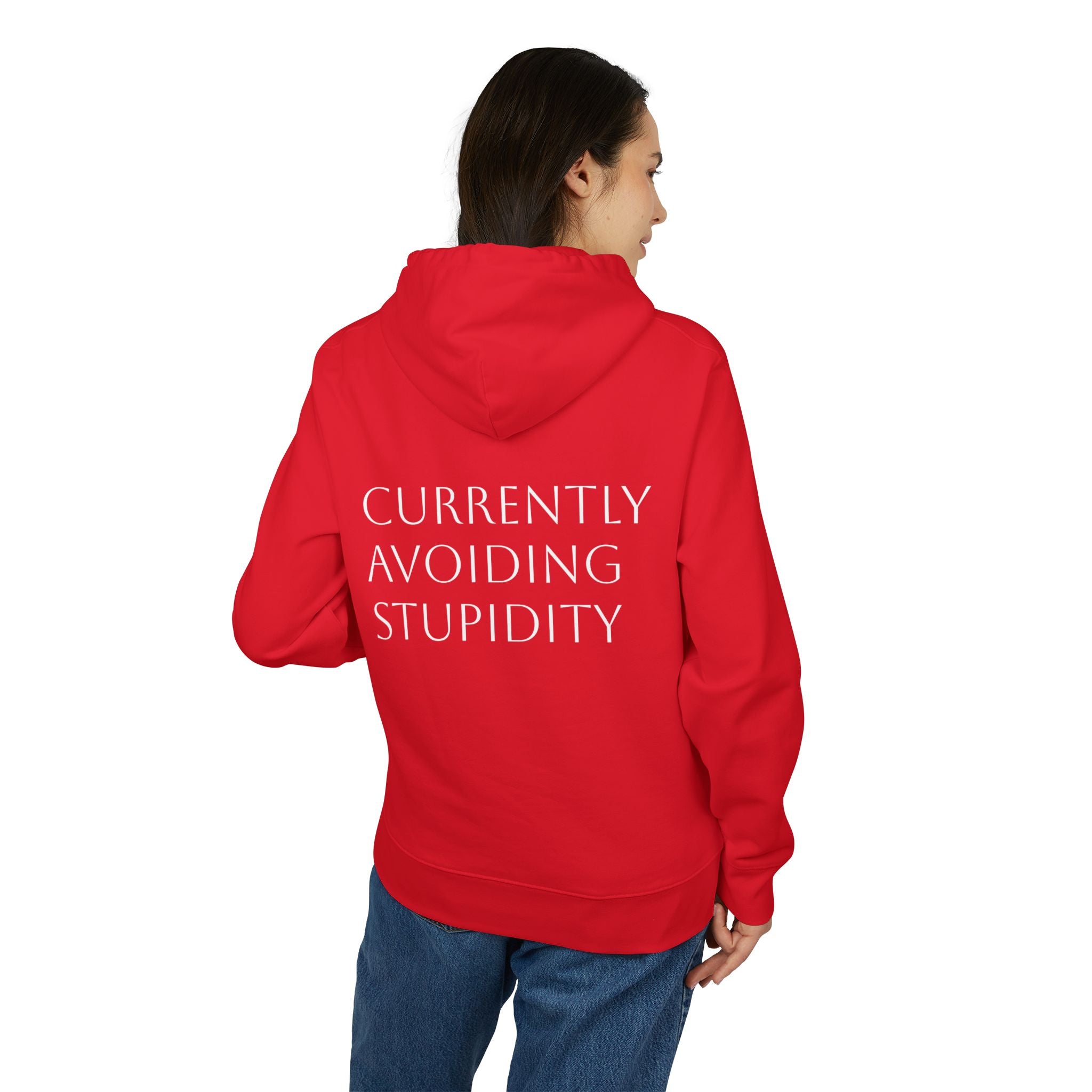 Hoodie — 'Currently Avoiding Stupidity' Casual Pullover Hoodie (66Twelve Logo)