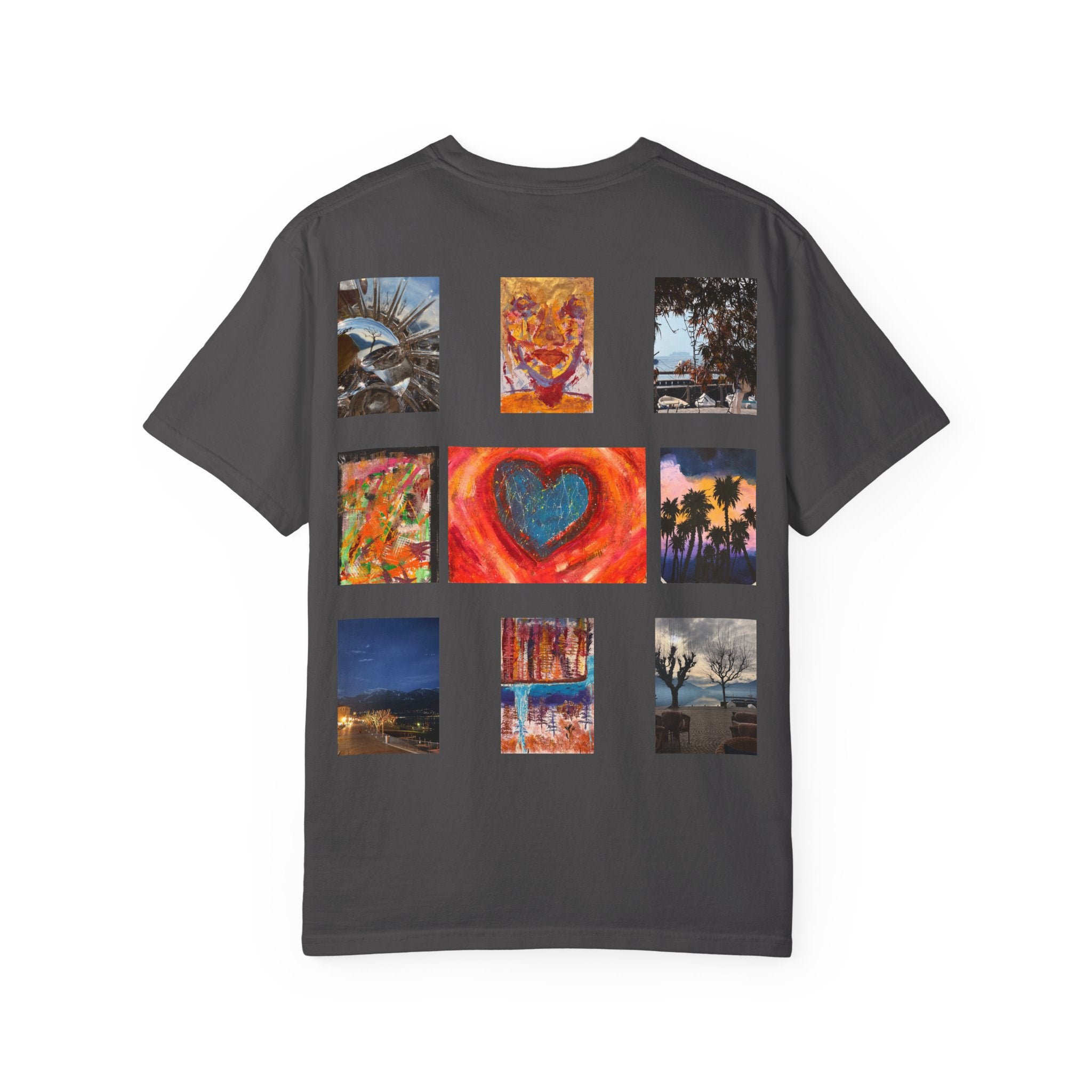 Graphic T-Shirt — 66Twelve Est. 2025 with Collage Art Grid (Heart & Photos)