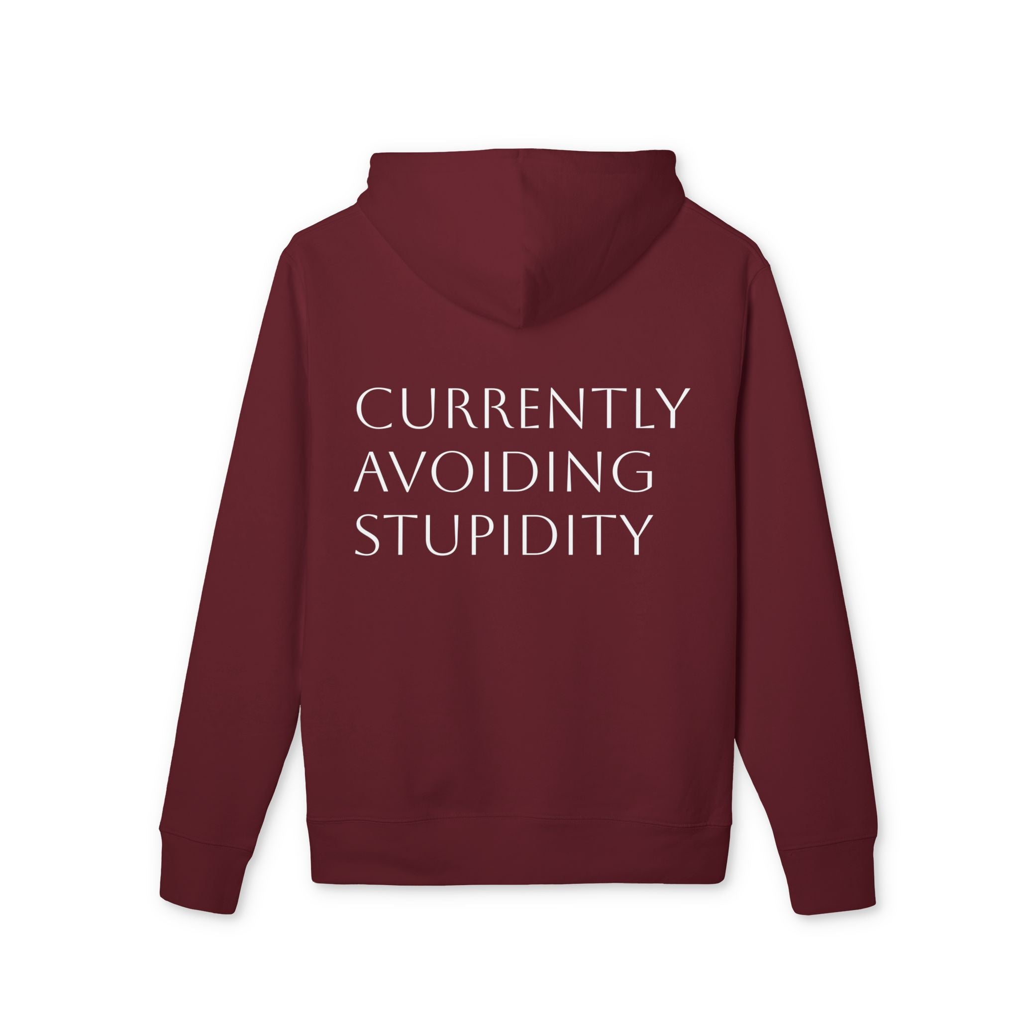 Hoodie — 'Currently Avoiding Stupidity' Casual Pullover Hoodie (66Twelve Logo)