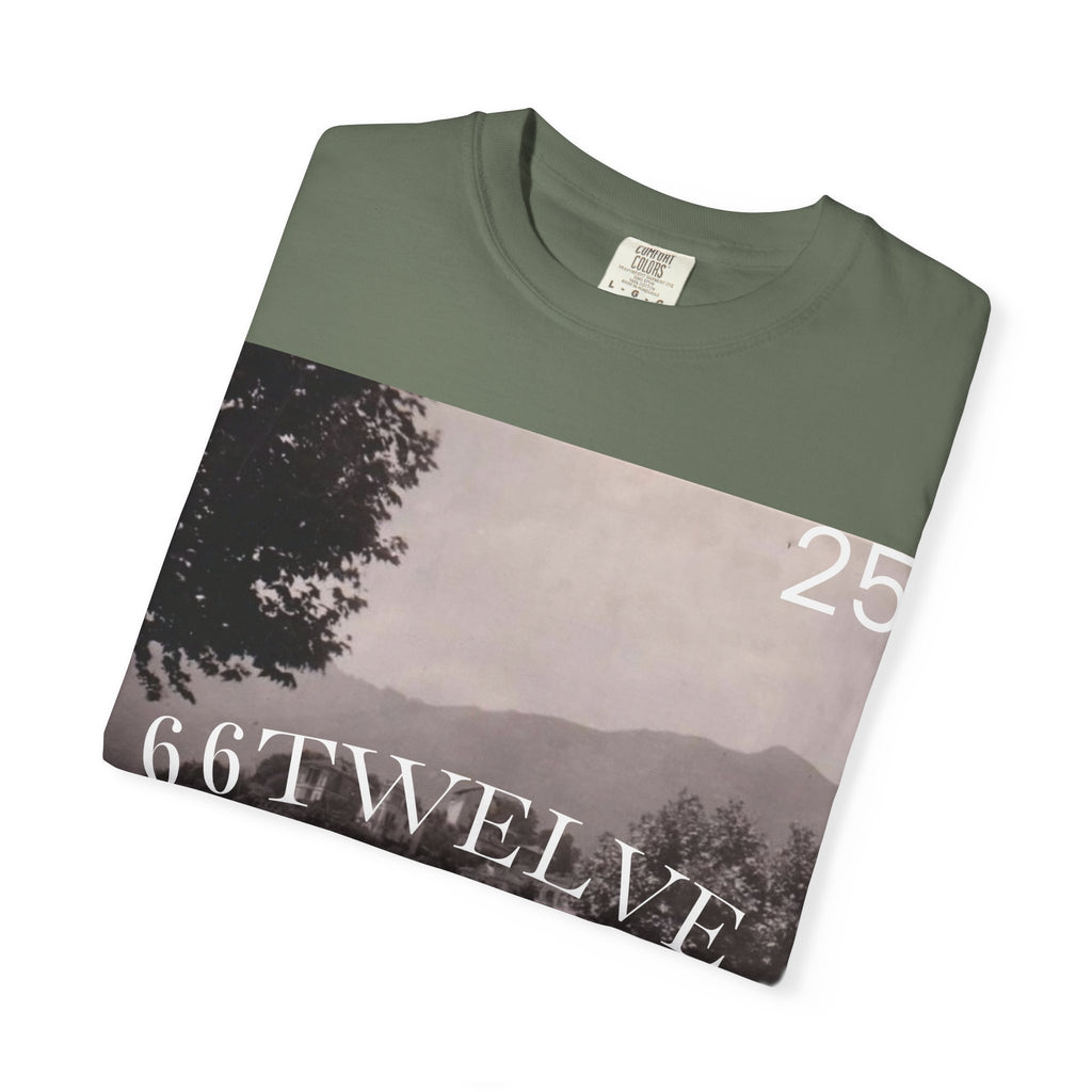 Vintage Lakeside Photo Tee — "66TWELVE" Graphic T-Shirt