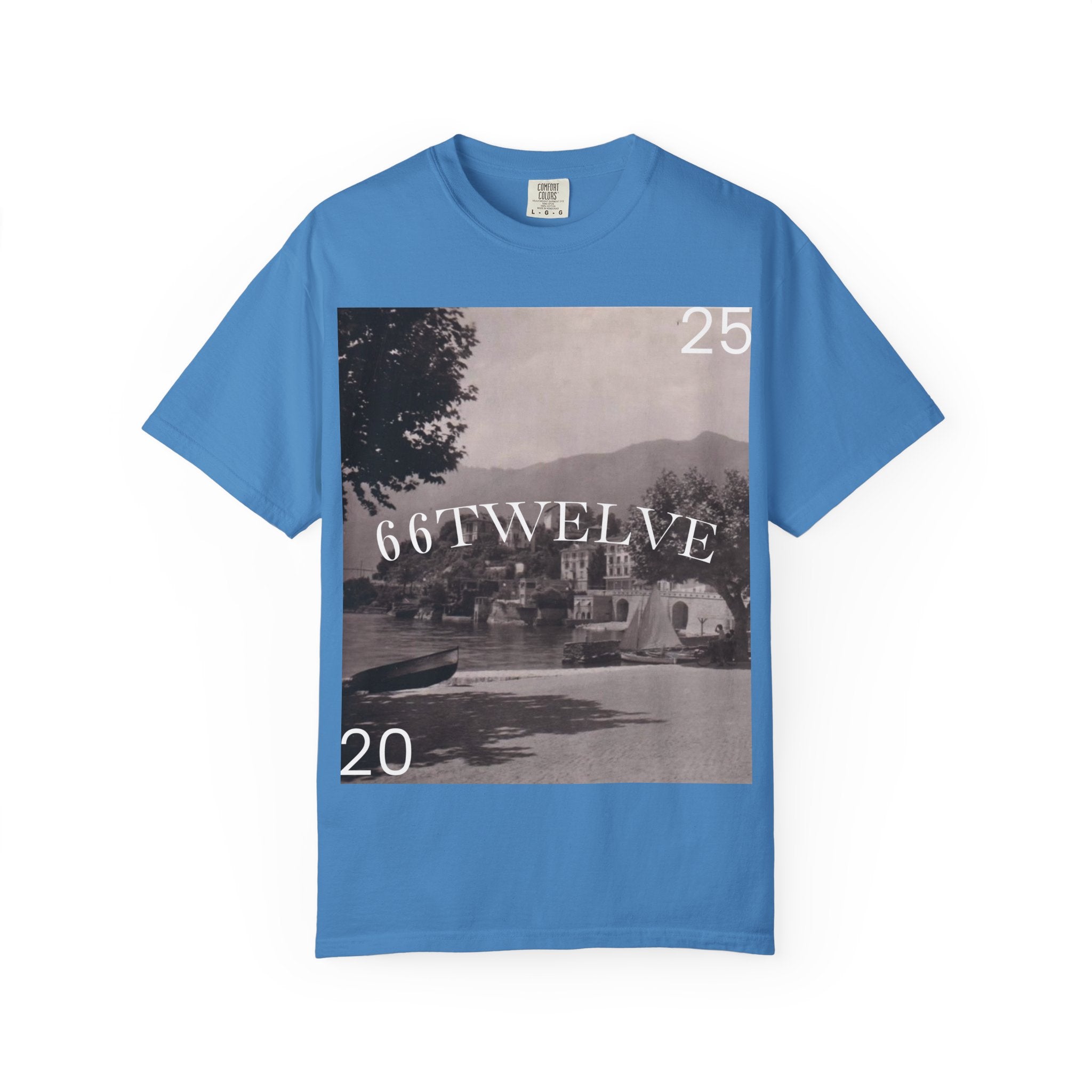 Vintage Lakeside Photo Tee — "66TWELVE" Graphic T-Shirt