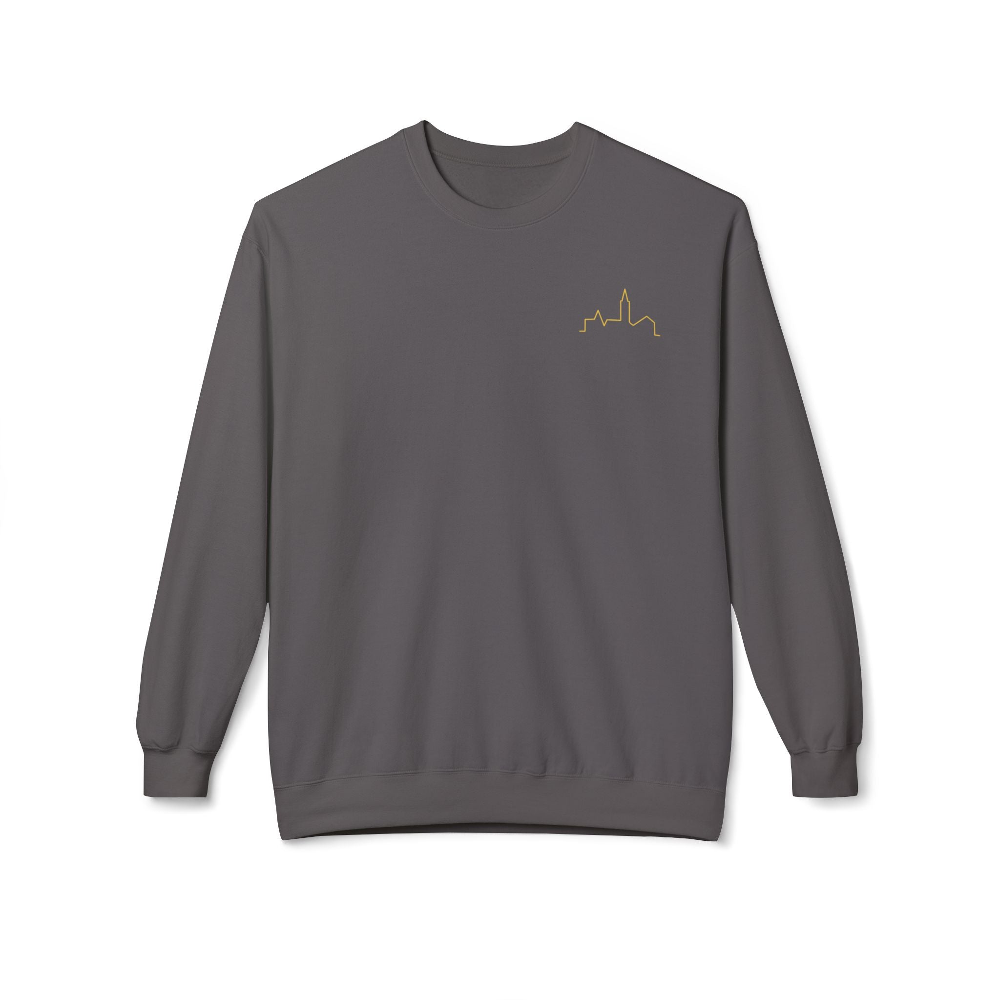 Minimal Skyline Crewneck Sweatshirt — Small Gold City Graphic