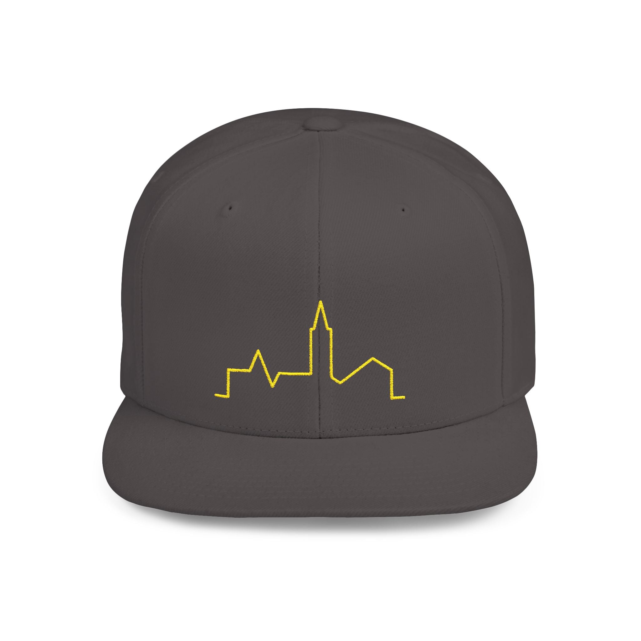 Stylish Flat Bill Snapback Hat with Skyline Design, Urban Fashion, Casual Wear, Gift for Him, Streetwear Accessories