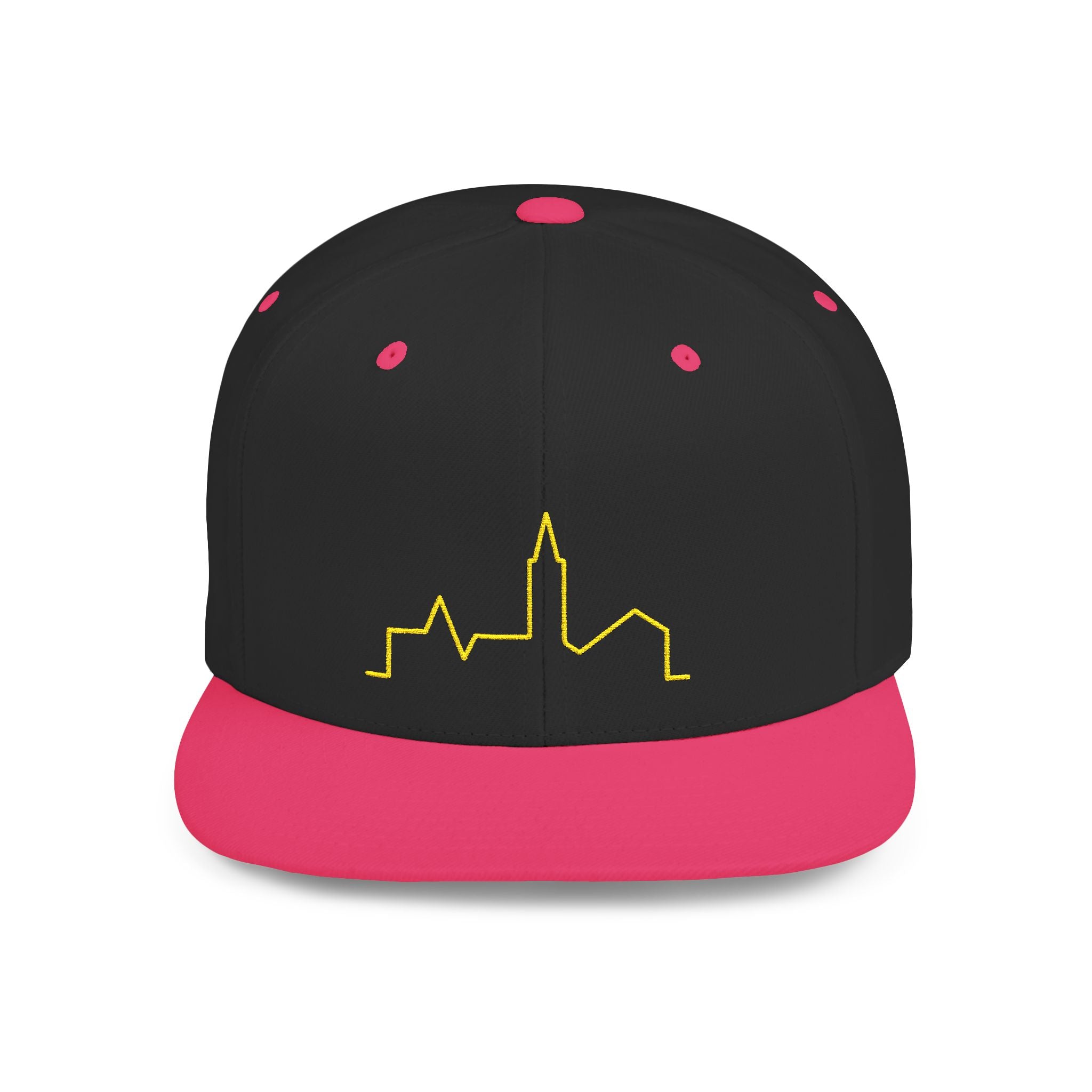 Stylish Flat Bill Snapback Hat with Skyline Design, Urban Fashion, Casual Wear, Gift for Him, Streetwear Accessories