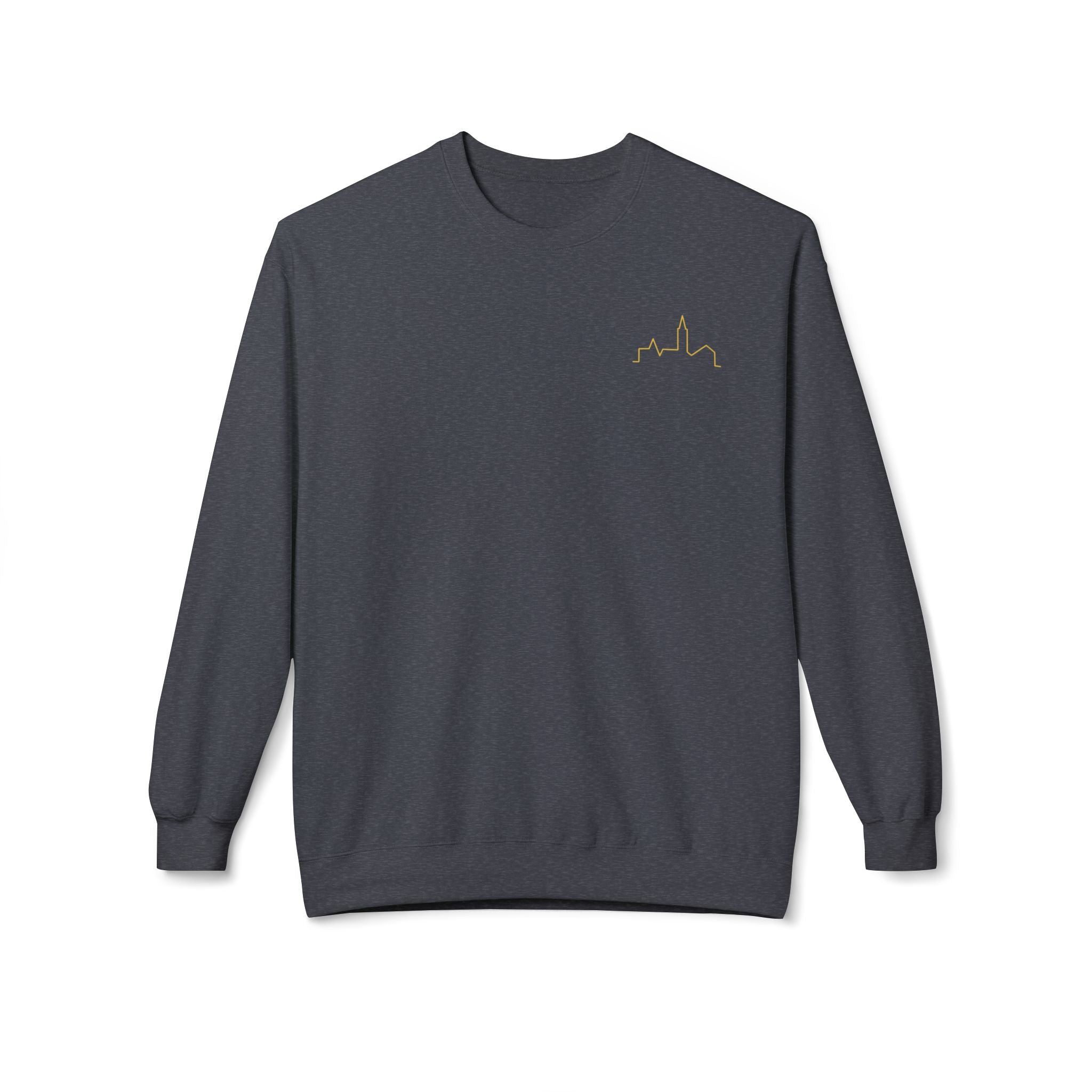 Minimal Skyline Crewneck Sweatshirt — Small Gold City Graphic