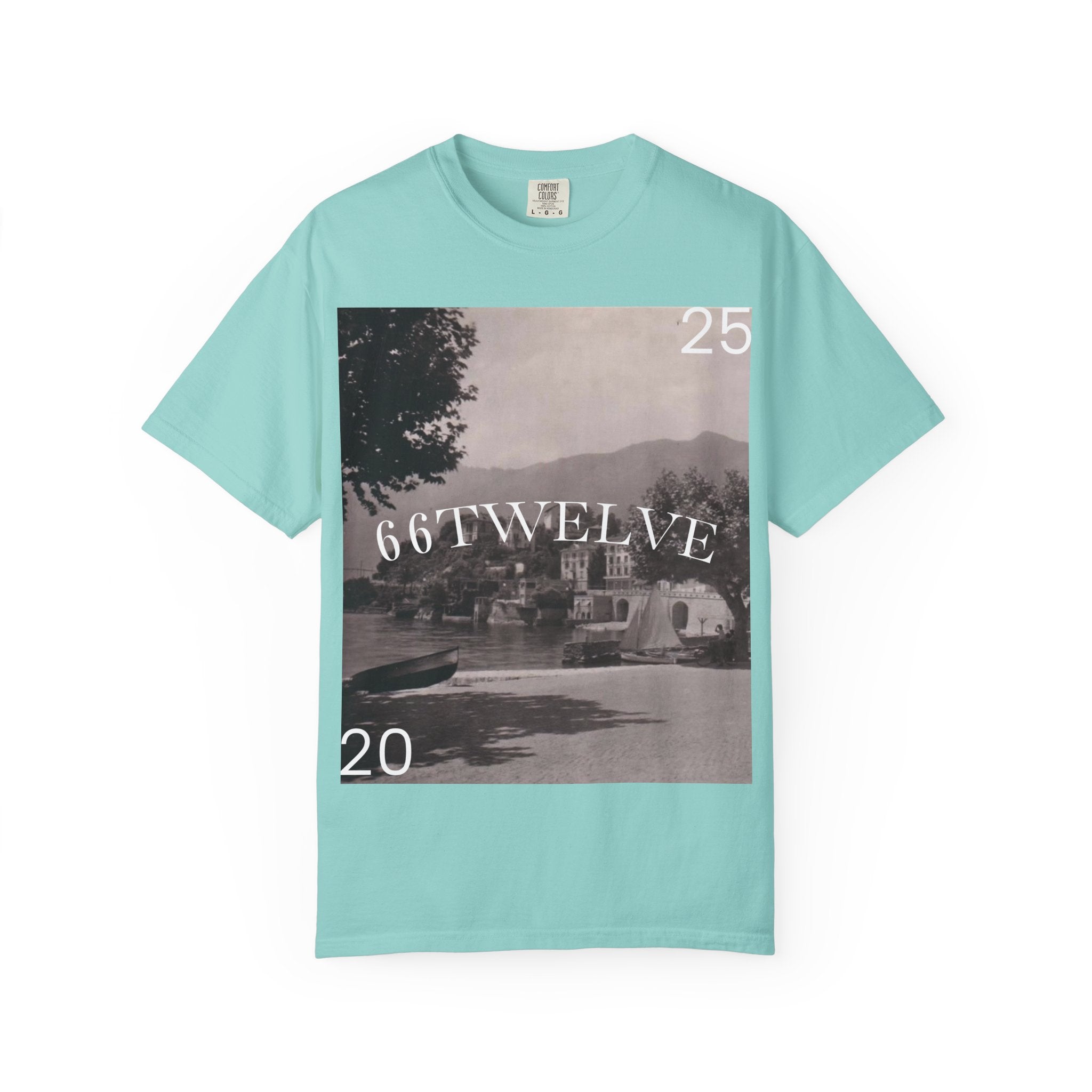 Vintage Lakeside Photo Tee — "66TWELVE" Graphic T-Shirt