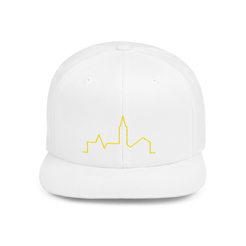 Stylish Flat Bill Snapback Hat with Skyline Design, Urban Fashion, Casual Wear, Gift for Him, Streetwear Accessories