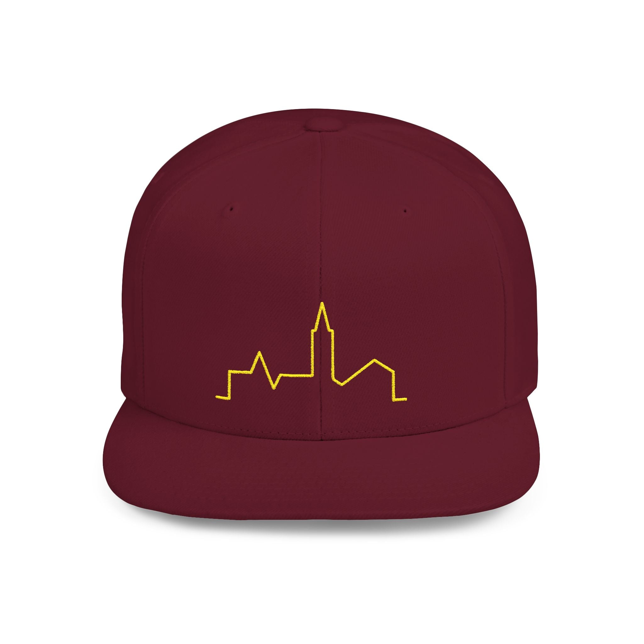 Stylish Flat Bill Snapback Hat with Skyline Design, Urban Fashion, Casual Wear, Gift for Him, Streetwear Accessories