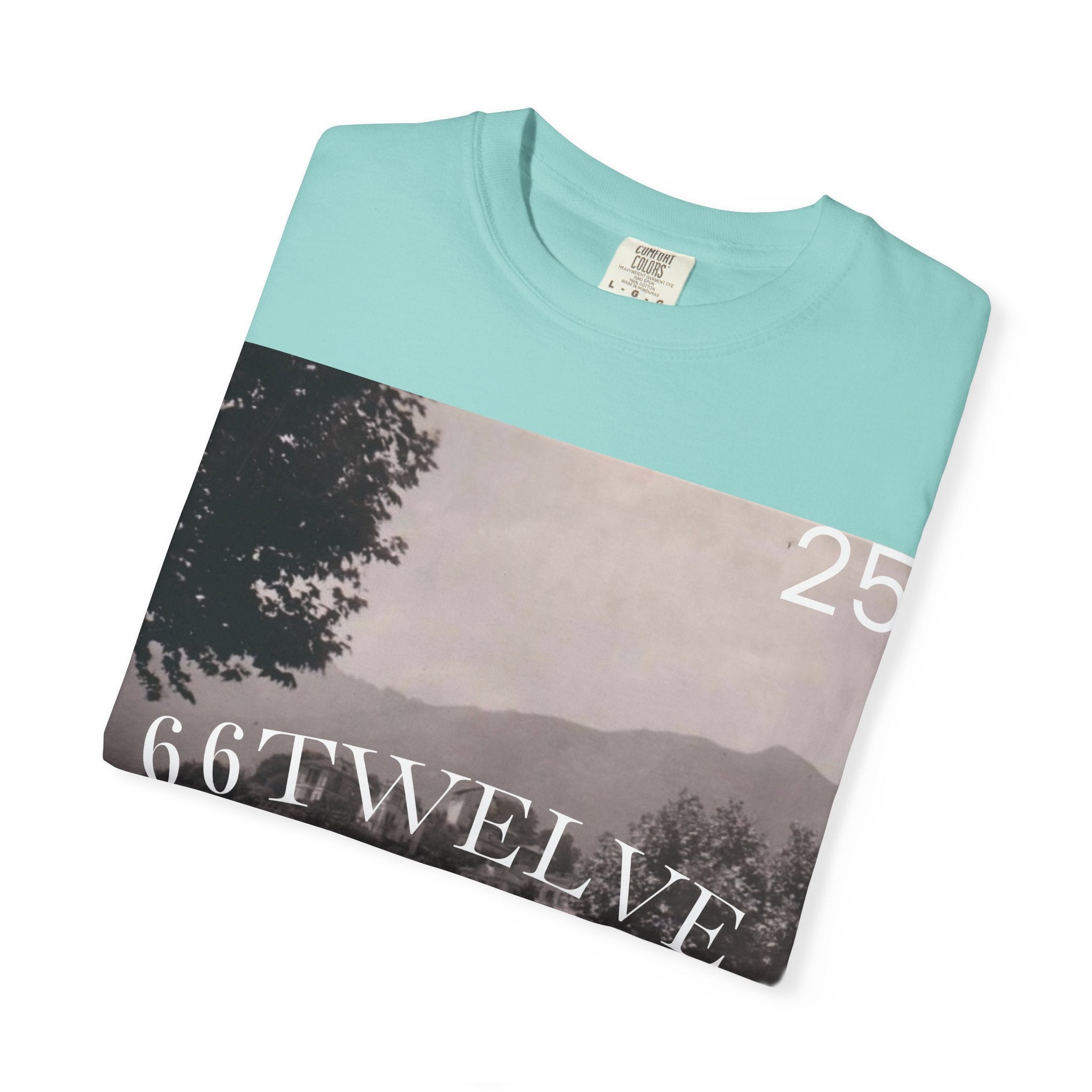 Vintage Lakeside Photo Tee — "66TWELVE" Graphic T-Shirt