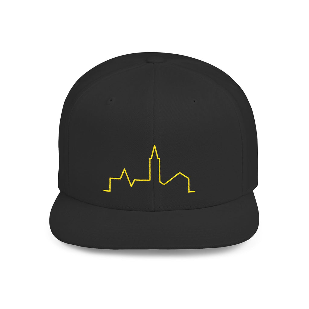 Stylish Flat Bill Snapback Hat with Skyline Design, Urban Fashion, Casual Wear, Gift for Him, Streetwear Accessories