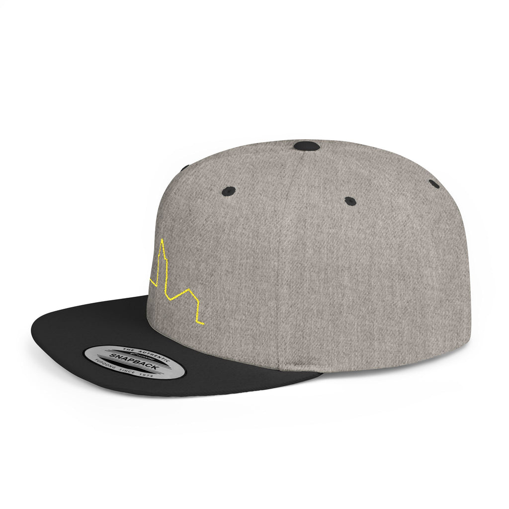 Stylish Flat Bill Snapback Hat with Skyline Design, Urban Fashion, Casual Wear, Gift for Him, Streetwear Accessories