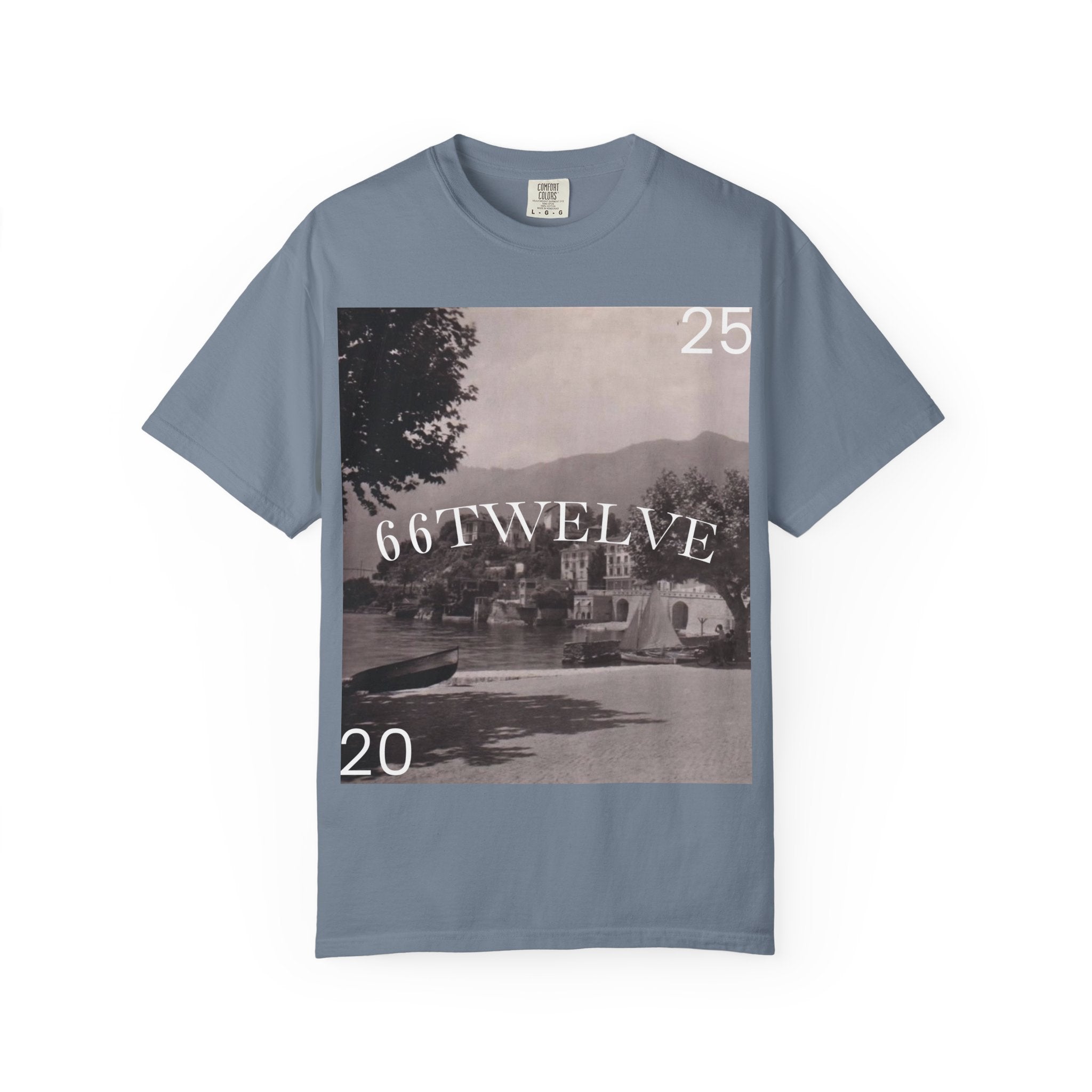 Vintage Lakeside Photo Tee — "66TWELVE" Graphic T-Shirt