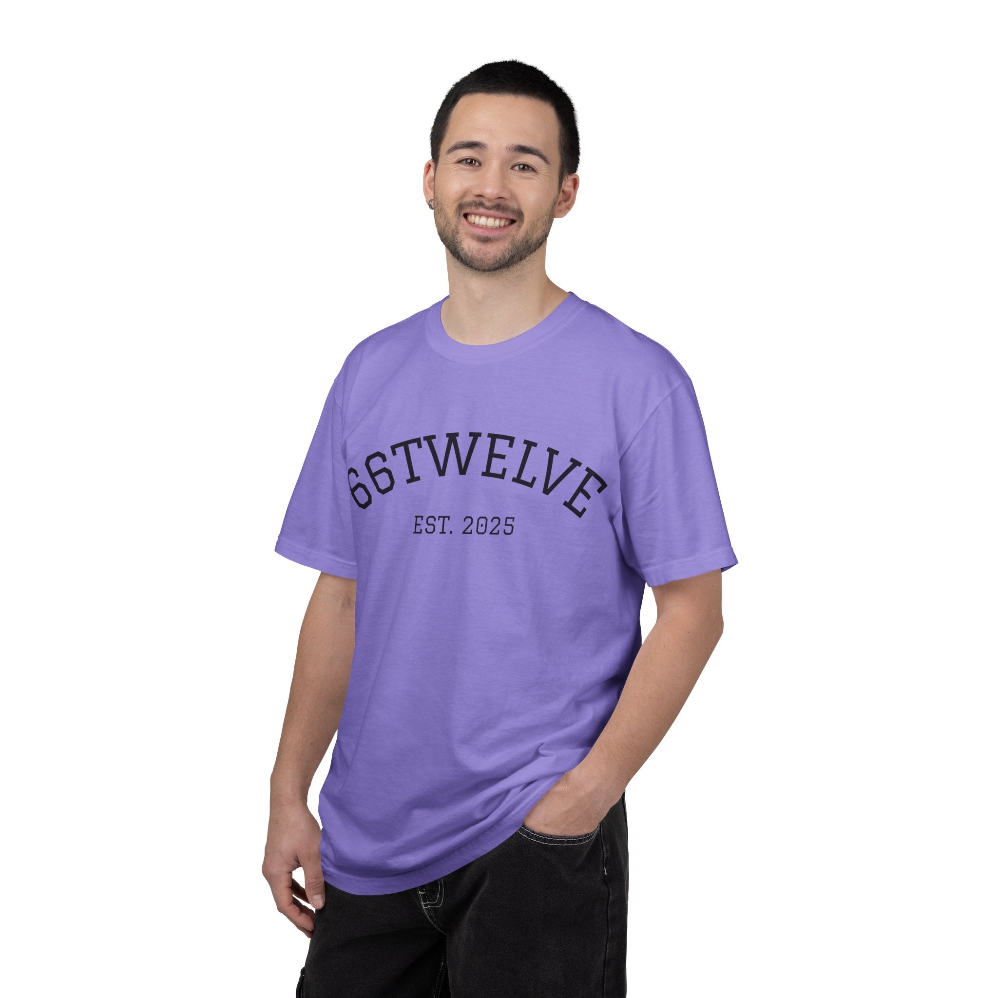 Graphic T-Shirt — 66Twelve Est. 2025 with Collage Art Grid (Heart & Photos)
