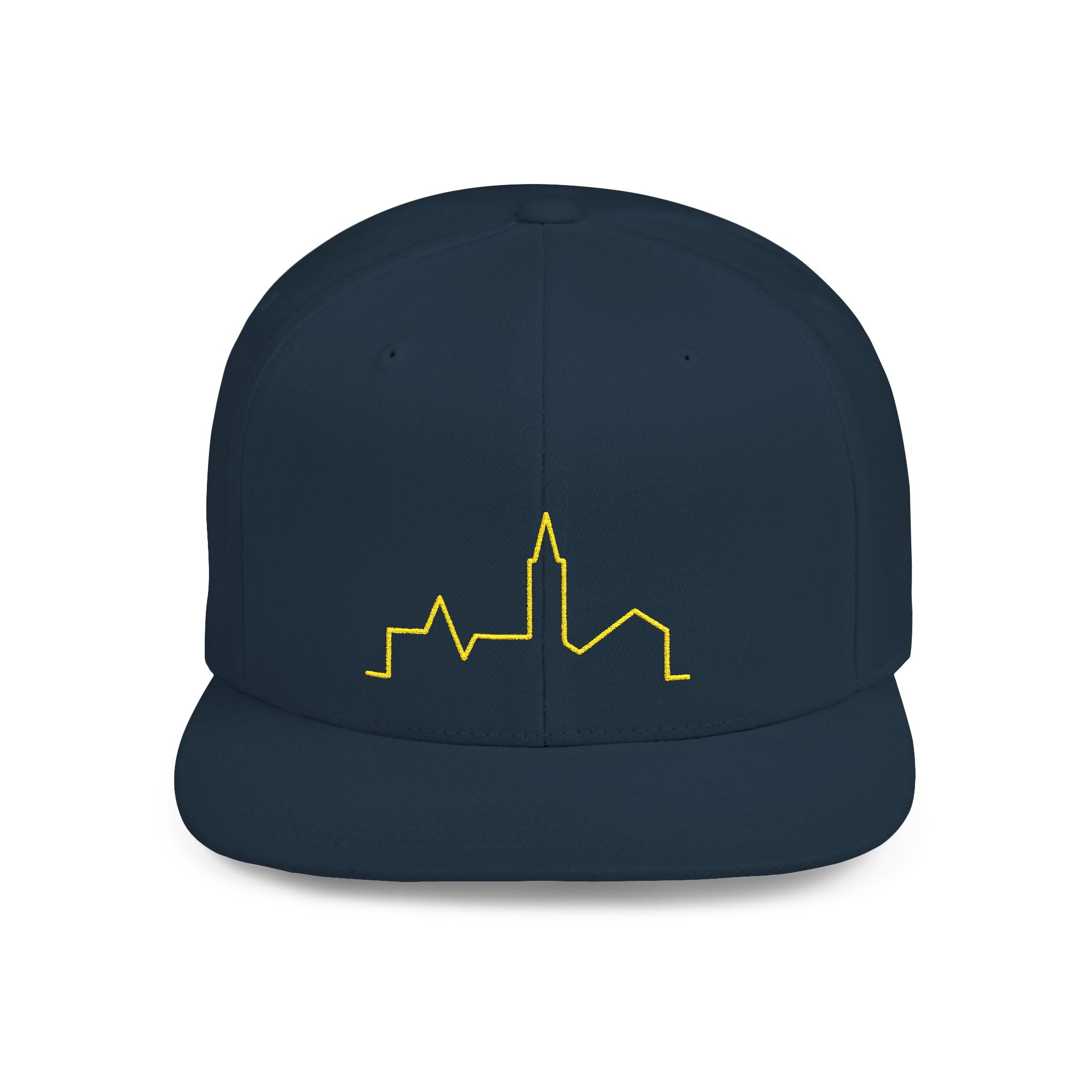 Stylish Flat Bill Snapback Hat with Skyline Design, Urban Fashion, Casual Wear, Gift for Him, Streetwear Accessories