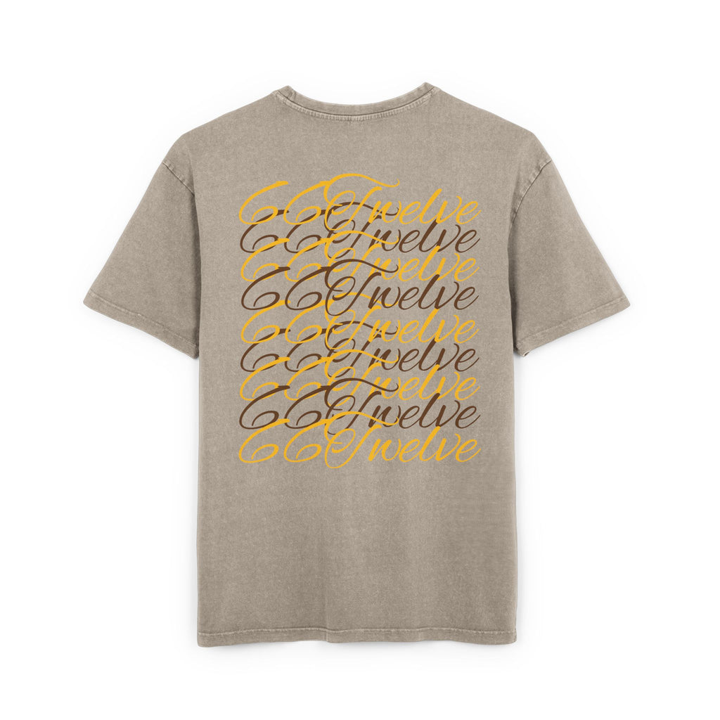 Oversized Graphic Tee — Scenic Lakeside Photo Front & '66 Twelve' Script Back