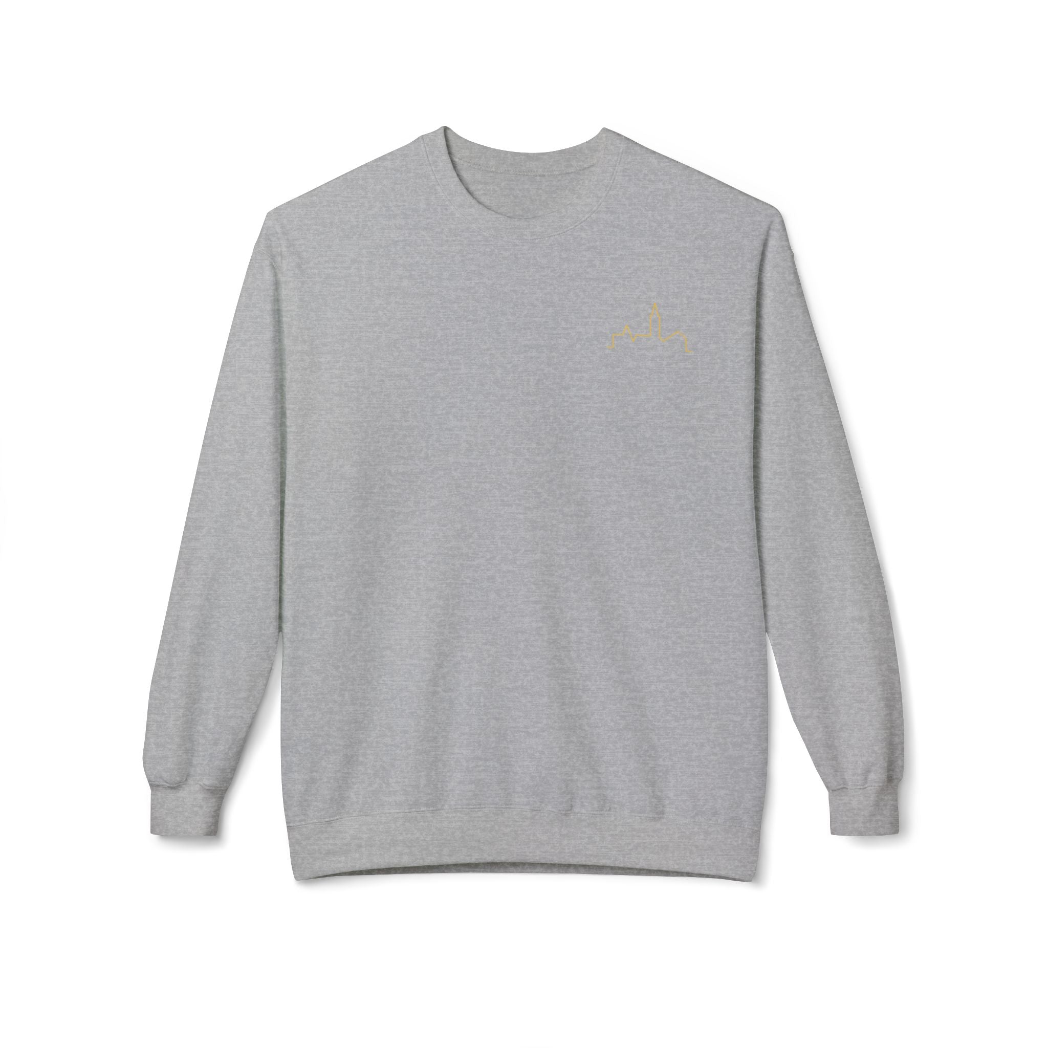 Minimal Skyline Crewneck Sweatshirt — Small Gold City Graphic