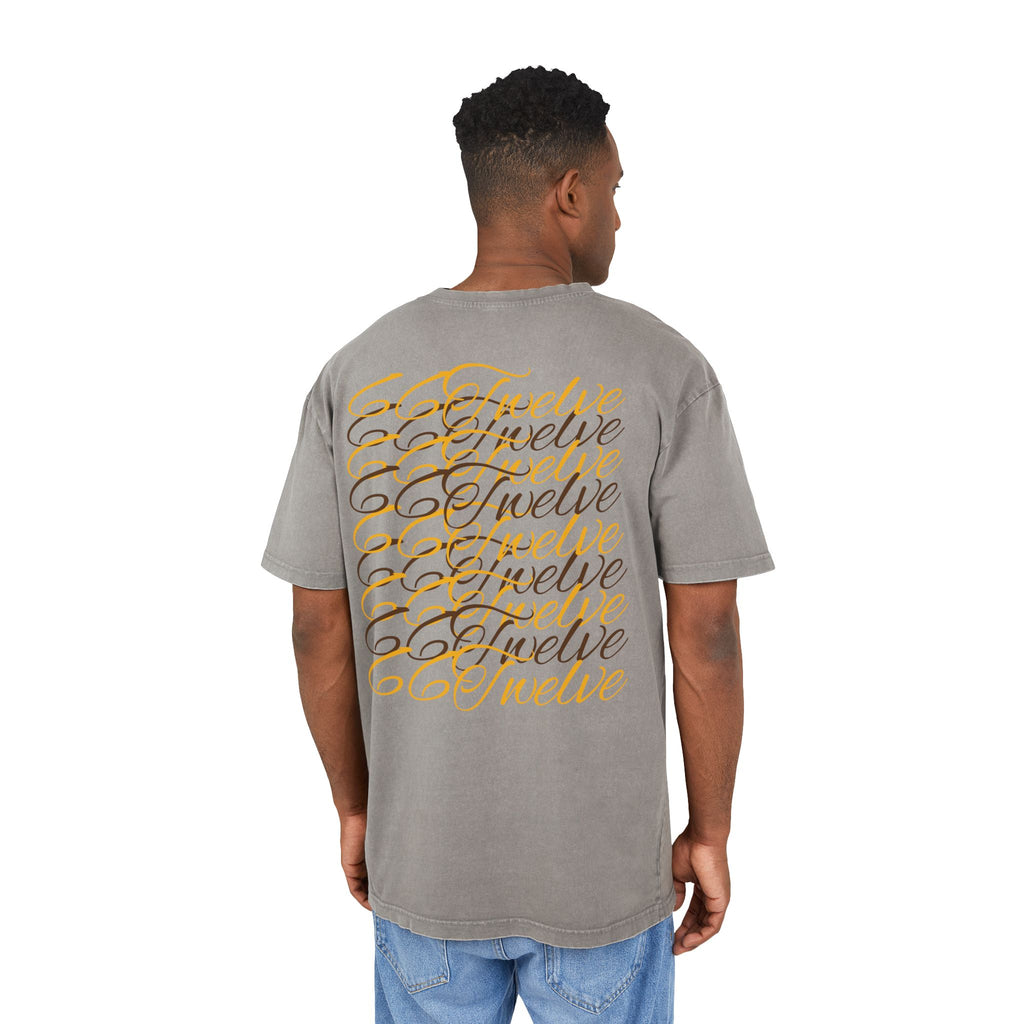 Oversized Graphic Tee — Scenic Lakeside Photo Front & '66 Twelve' Script Back