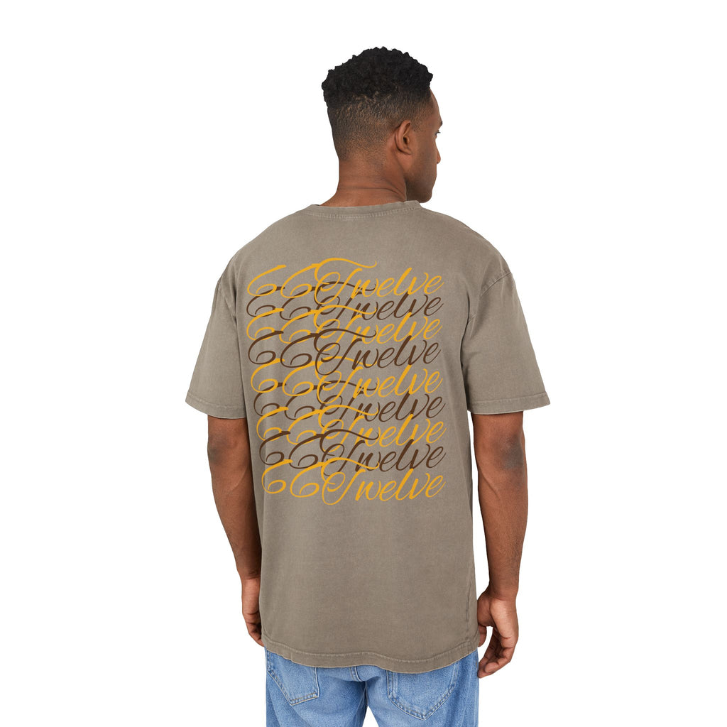 Oversized Graphic Tee — Scenic Lakeside Photo Front & '66 Twelve' Script Back