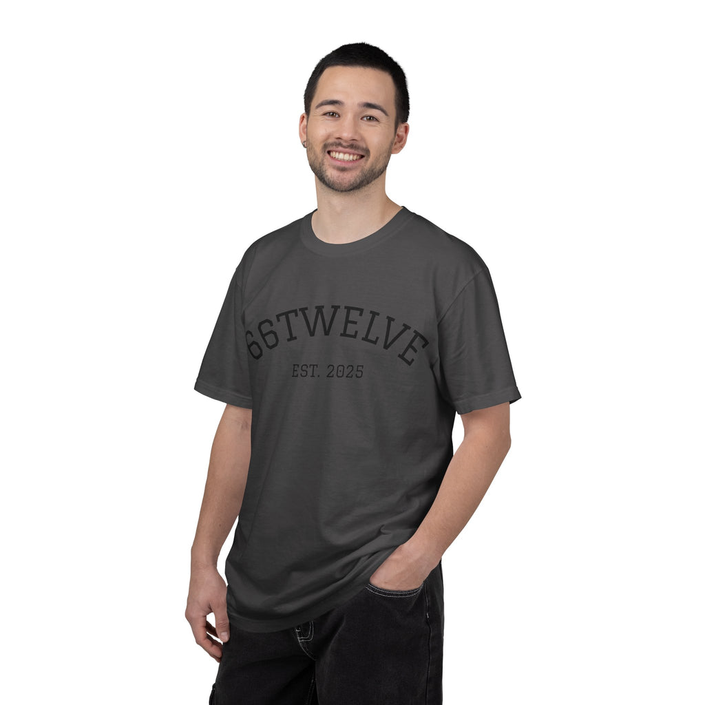 Graphic T-Shirt — 66Twelve Est. 2025 with Collage Art Grid (Heart & Photos)