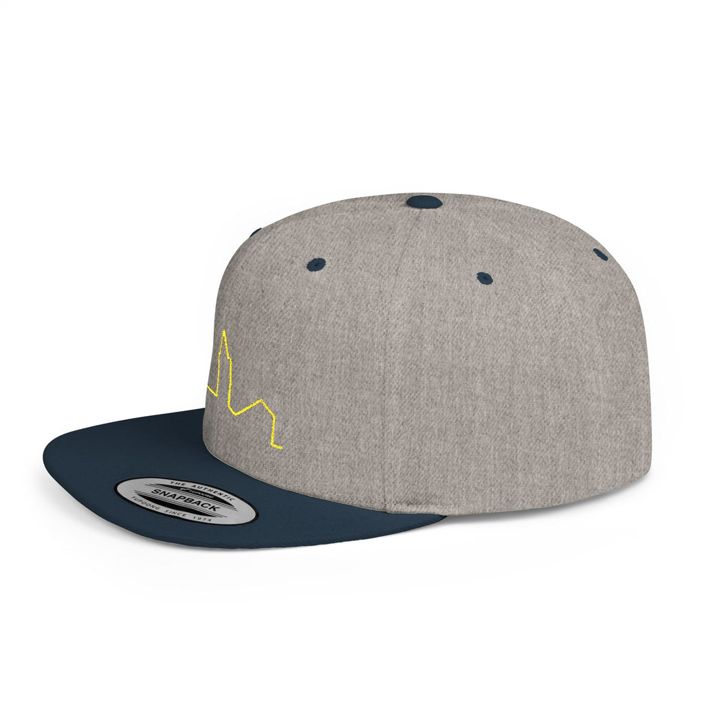 Stylish Flat Bill Snapback Hat with Skyline Design, Urban Fashion, Casual Wear, Gift for Him, Streetwear Accessories