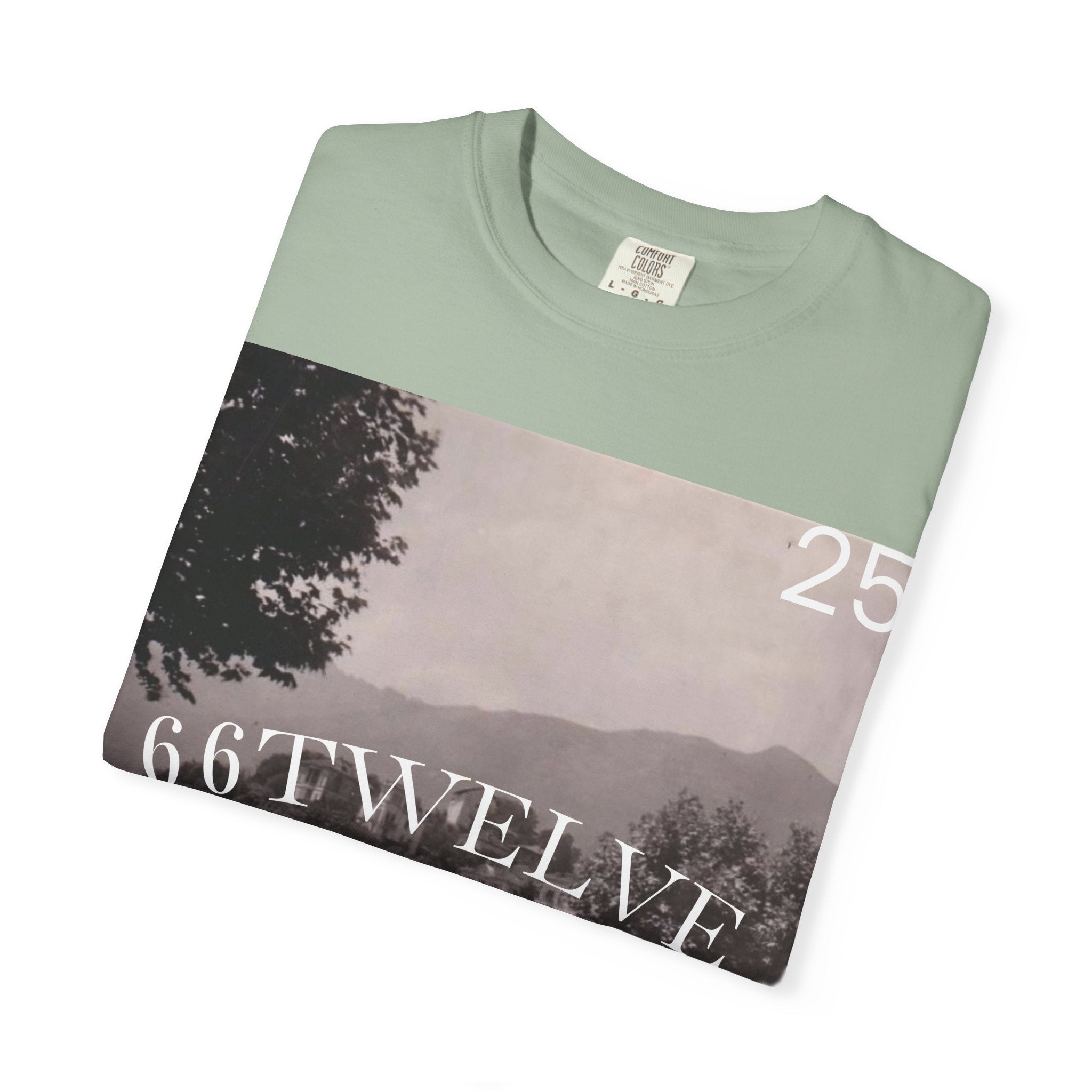 Vintage Lakeside Photo Tee — "66TWELVE" Graphic T-Shirt
