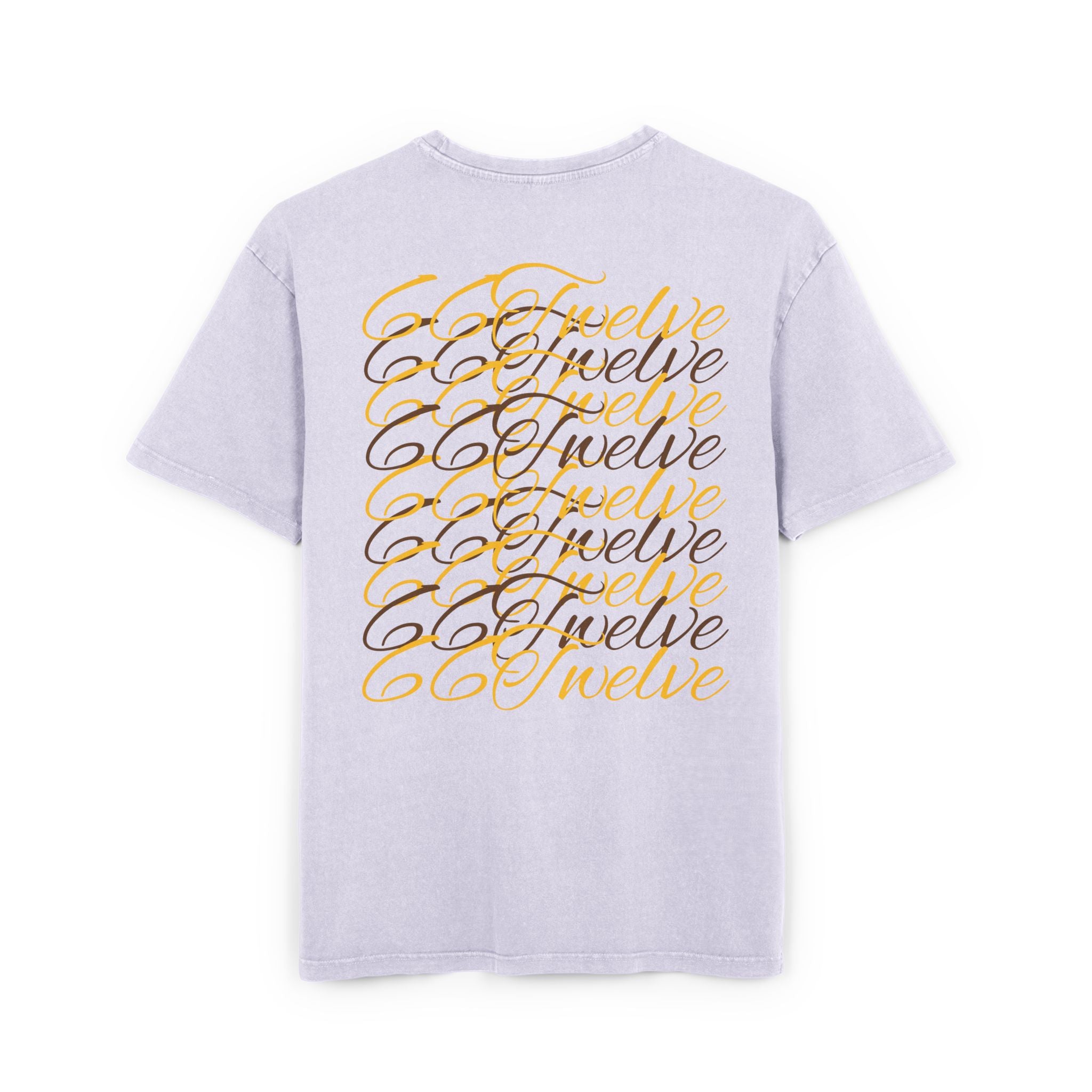 Oversized Graphic Tee — Scenic Lakeside Photo Front & '66 Twelve' Script Back