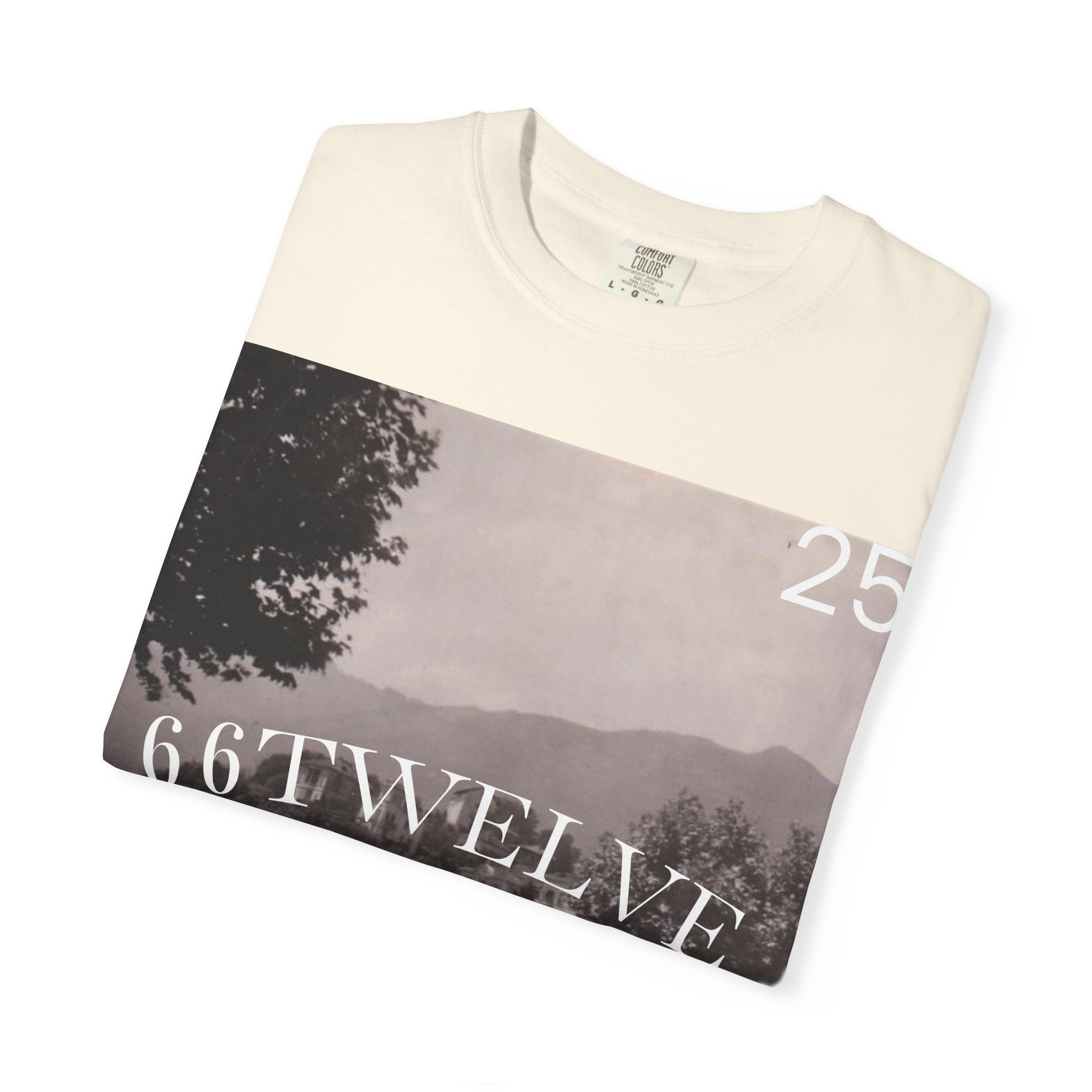Vintage Lakeside Photo Tee — "66TWELVE" Graphic T-Shirt