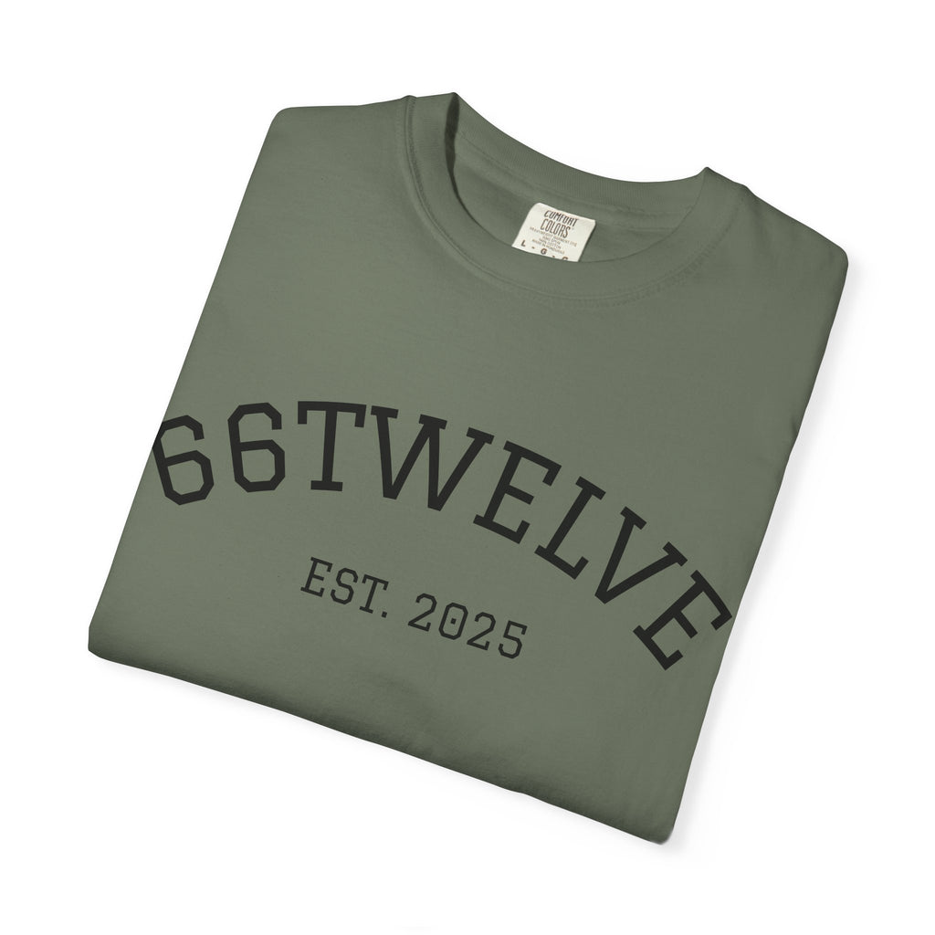 Graphic T-Shirt — 66Twelve Est. 2025 with Collage Art Grid (Heart & Photos)