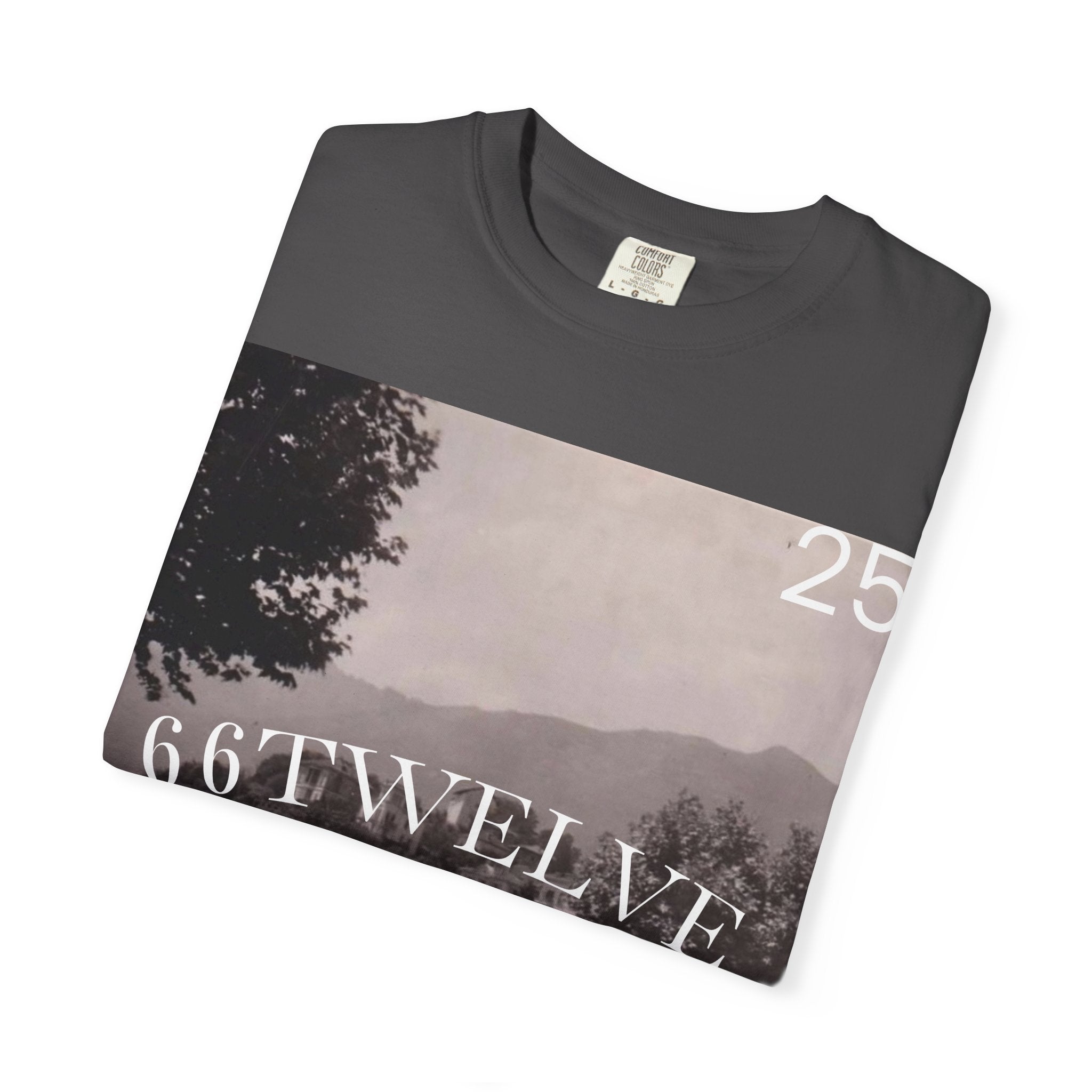 Vintage Lakeside Photo Tee — "66TWELVE" Graphic T-Shirt