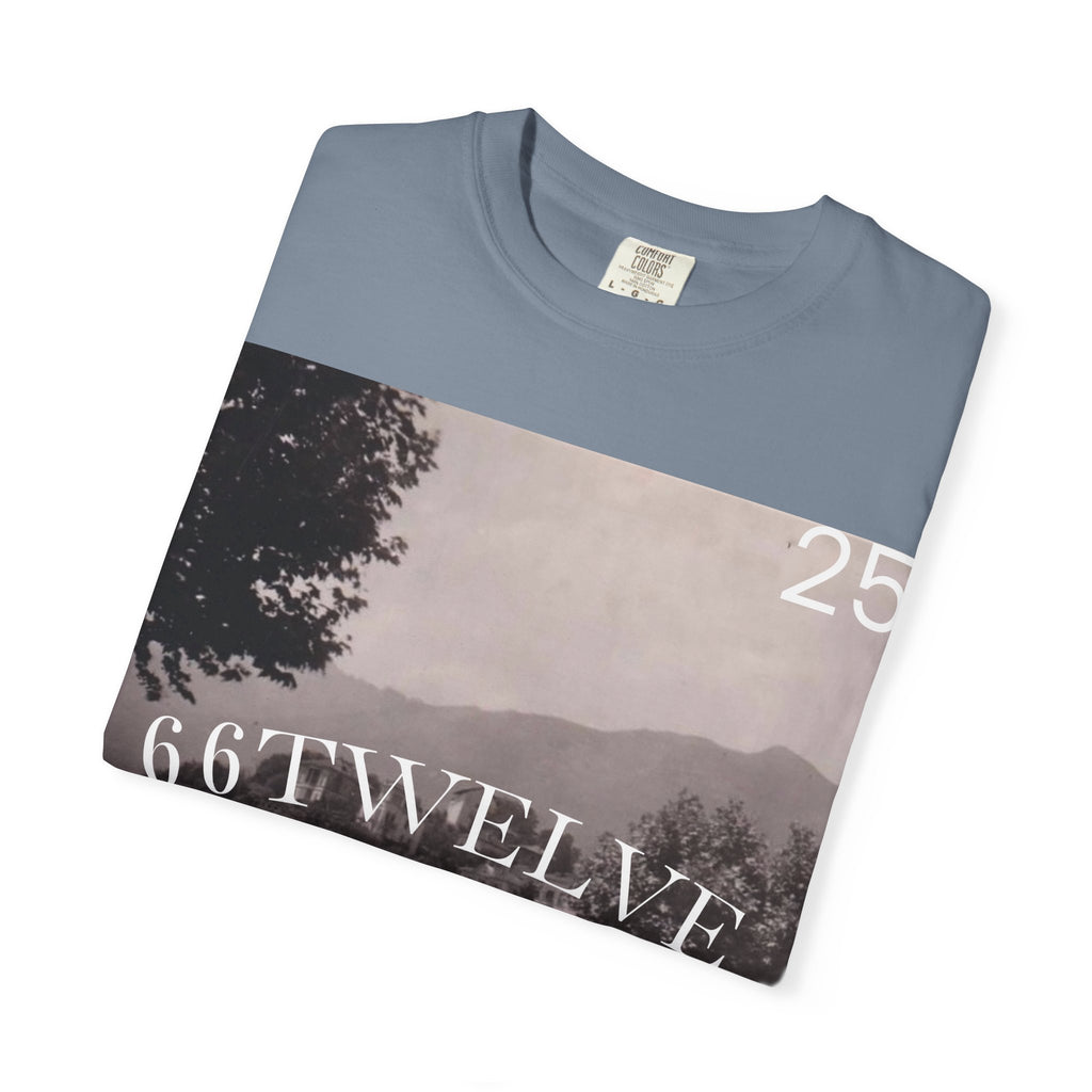 Vintage Lakeside Photo Tee — "66TWELVE" Graphic T-Shirt