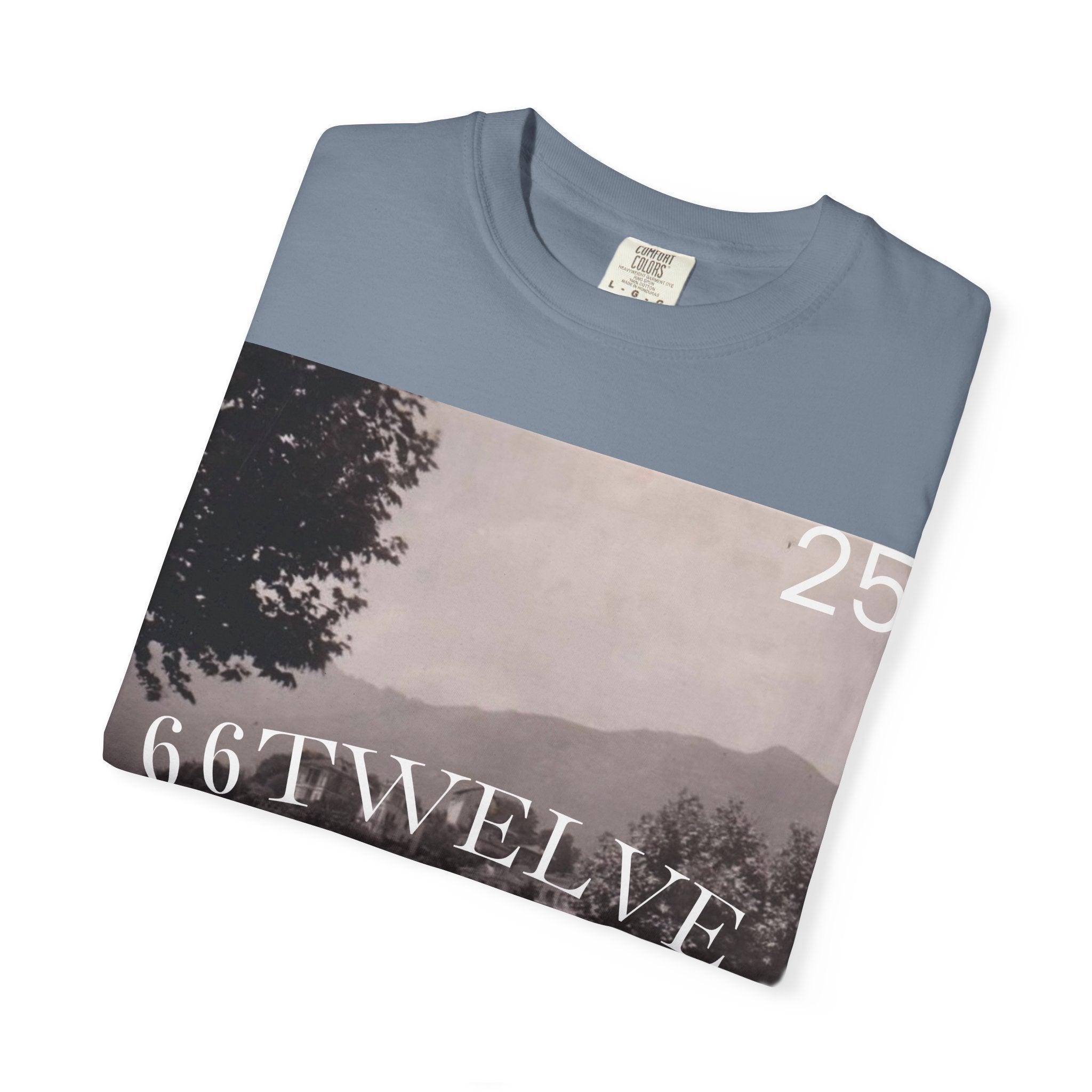 Vintage Lakeside Photo Tee — "66TWELVE" Graphic T-Shirt