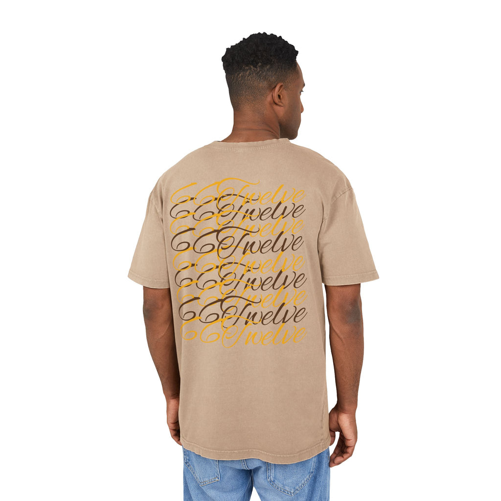 Oversized Graphic Tee — Scenic Lakeside Photo Front & '66 Twelve' Script Back
