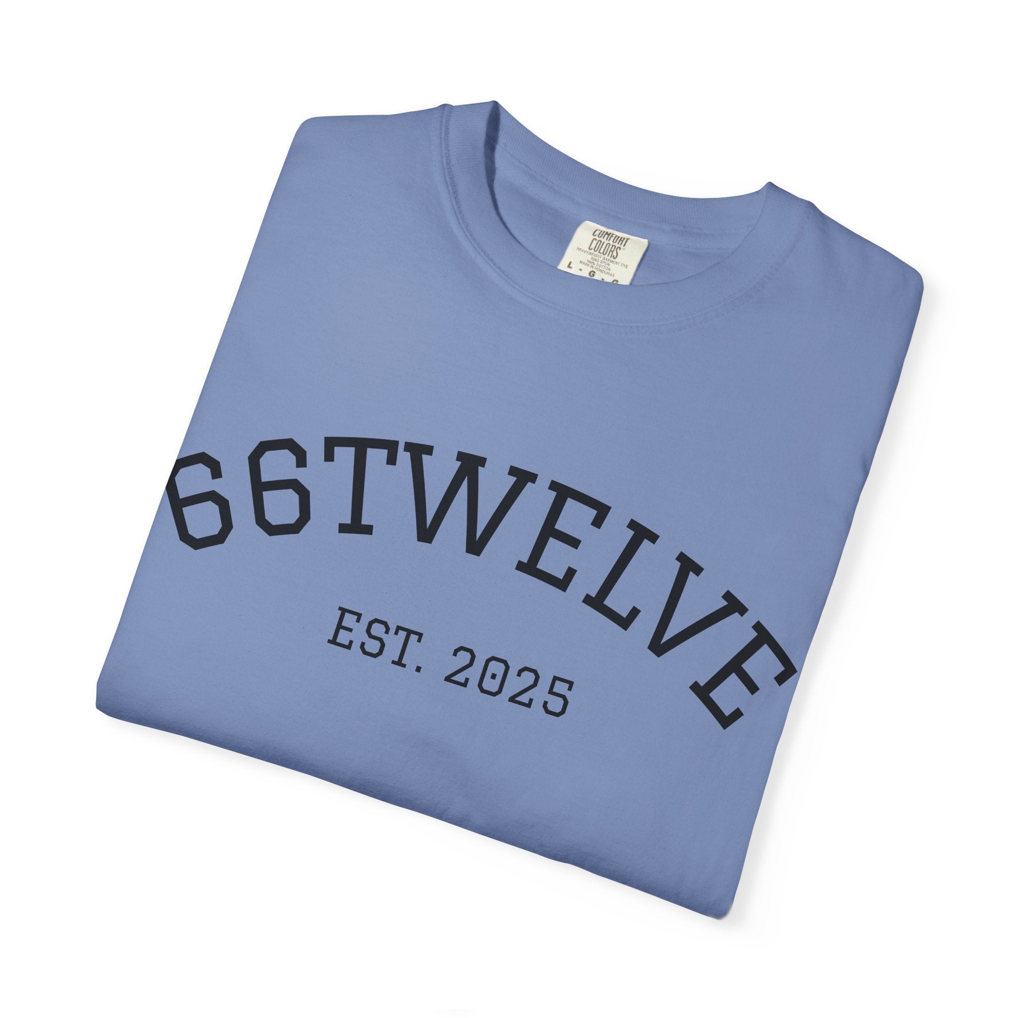 Graphic T-Shirt — 66Twelve Est. 2025 with Collage Art Grid (Heart & Photos)