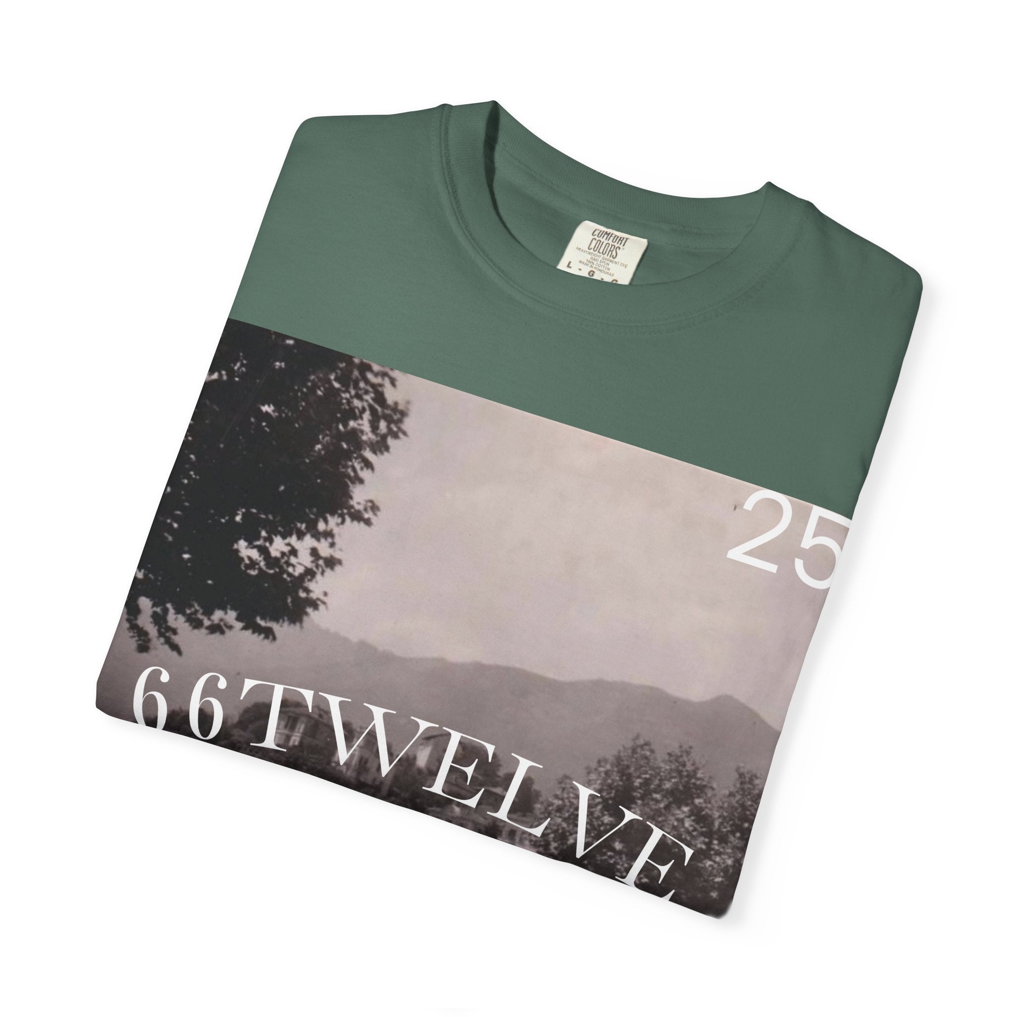 Vintage Lakeside Photo Tee — "66TWELVE" Graphic T-Shirt