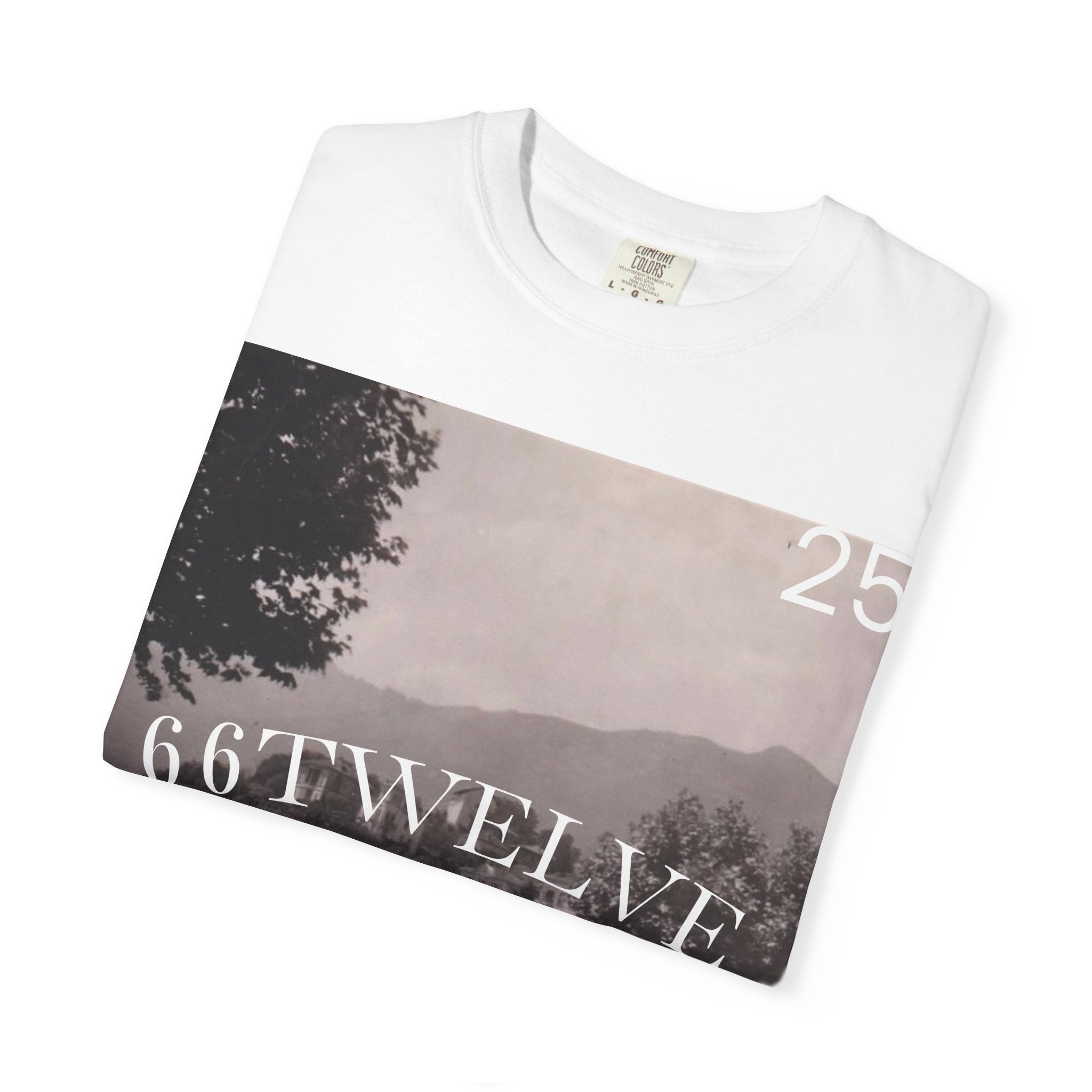 Vintage Lakeside Photo Tee — "66TWELVE" Graphic T-Shirt