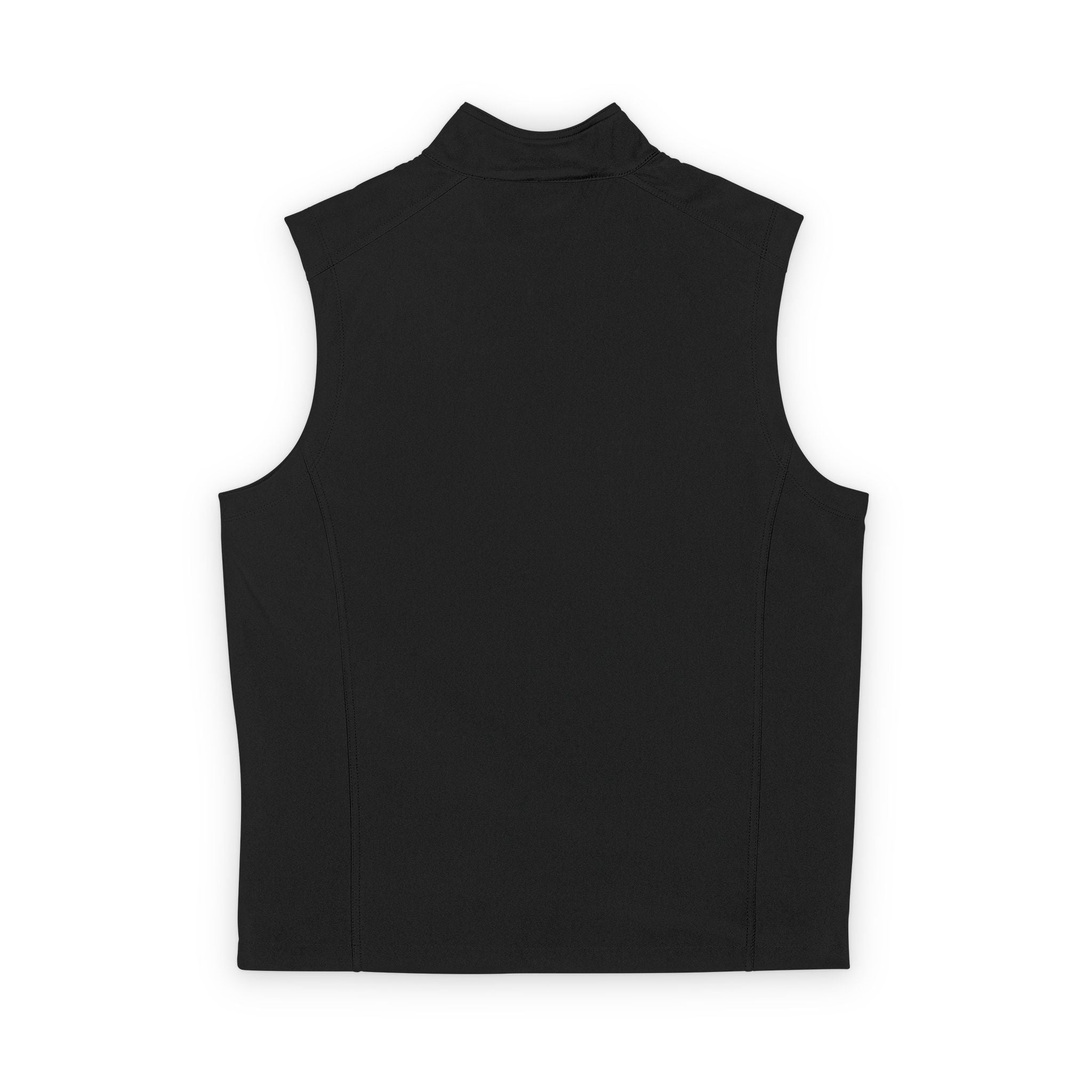 Men's Soft Shell Vest — Lightweight Black Zip-Up with Small Yellow Bee Logo