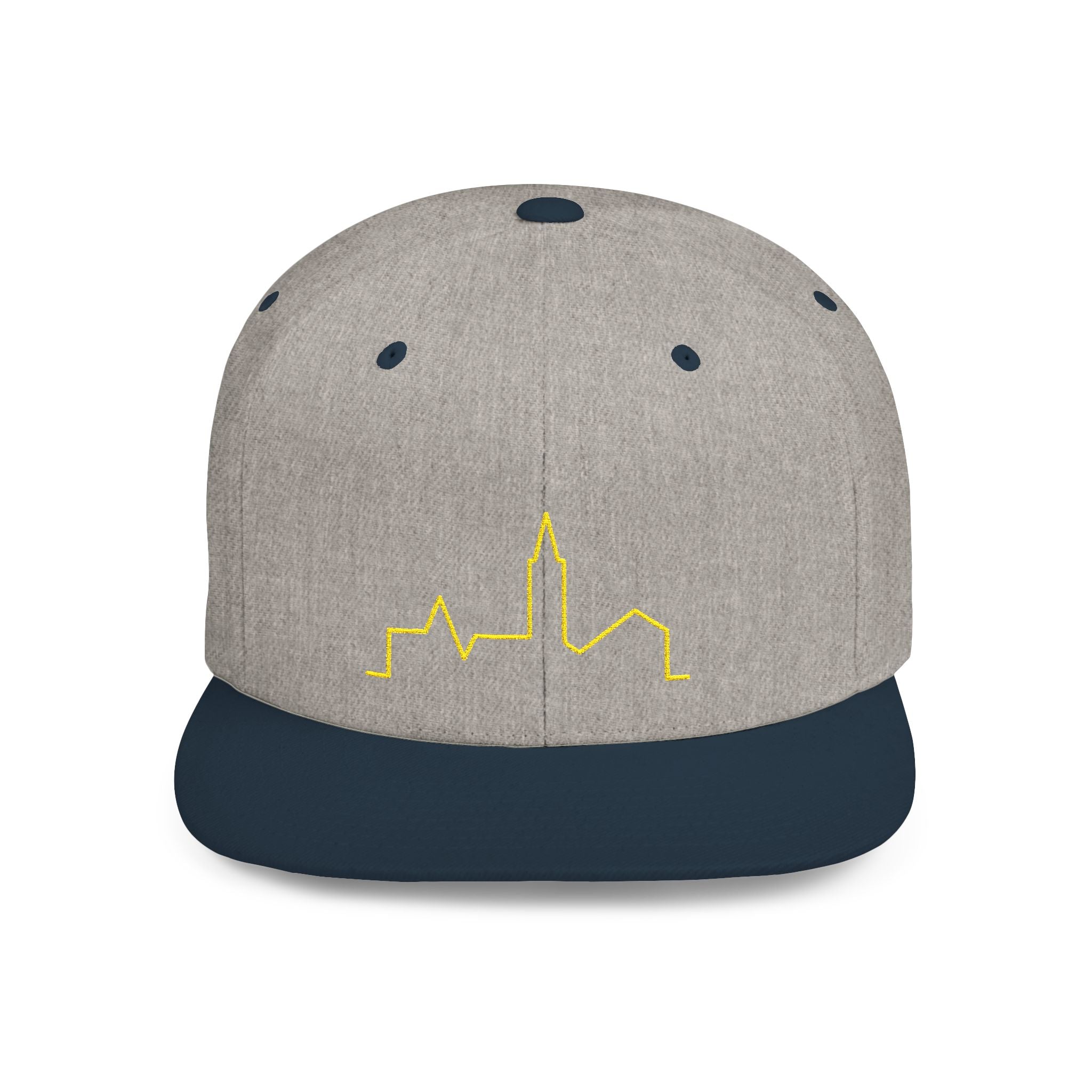 Stylish Flat Bill Snapback Hat with Skyline Design, Urban Fashion, Casual Wear, Gift for Him, Streetwear Accessories