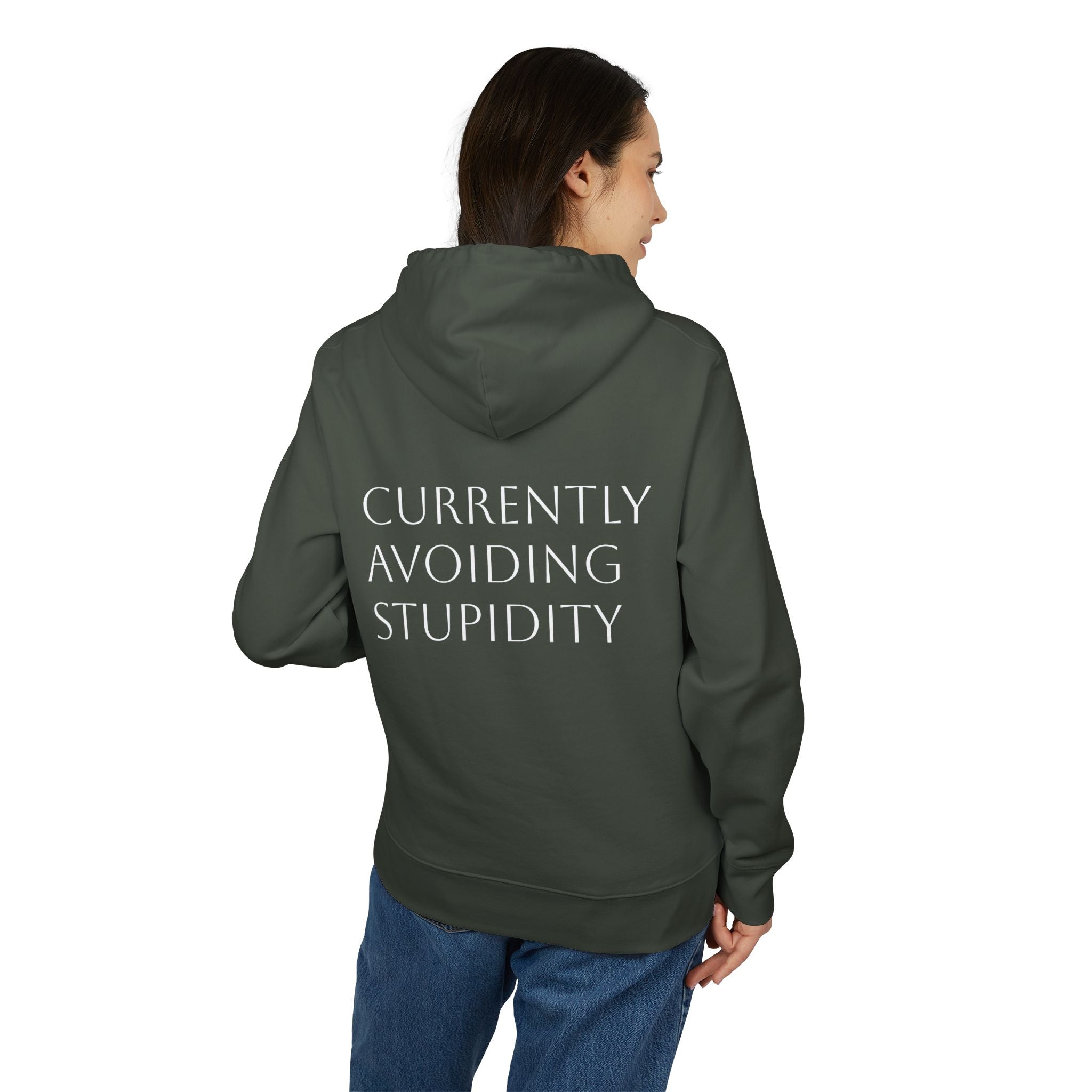 Hoodie — 'Currently Avoiding Stupidity' Casual Pullover Hoodie (66Twelve Logo)