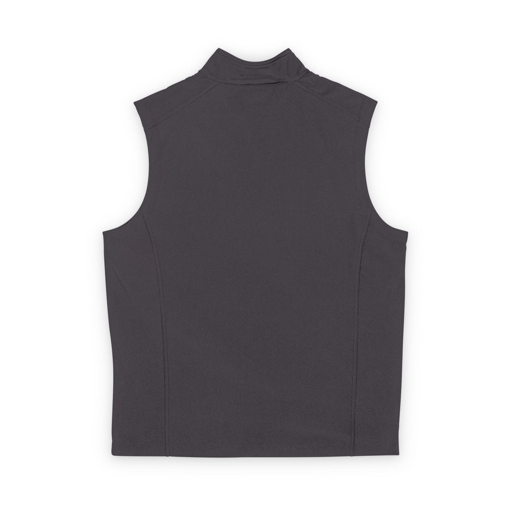 Men's Soft Shell Vest — Lightweight Black Zip-Up with Small Yellow Bee Logo