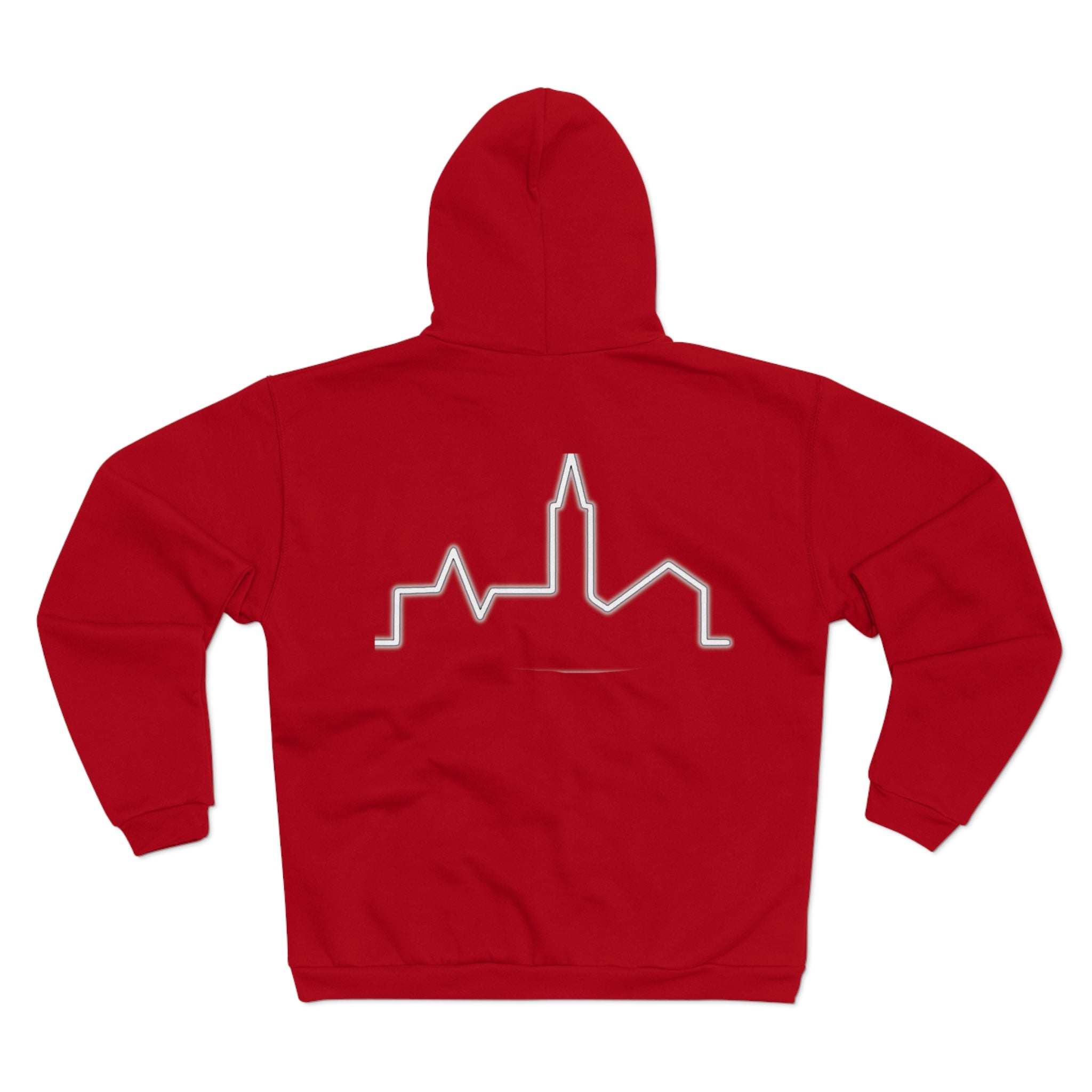 Urban Vibe Unisex Zip Hoodie with City Skyline Design