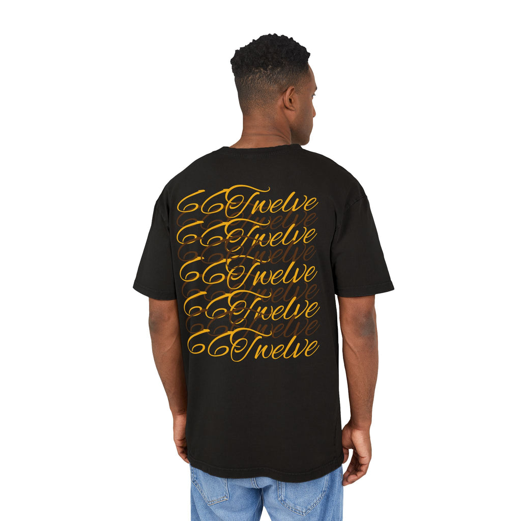Oversized Graphic Tee — Scenic Lakeside Photo Front & '66 Twelve' Script Back