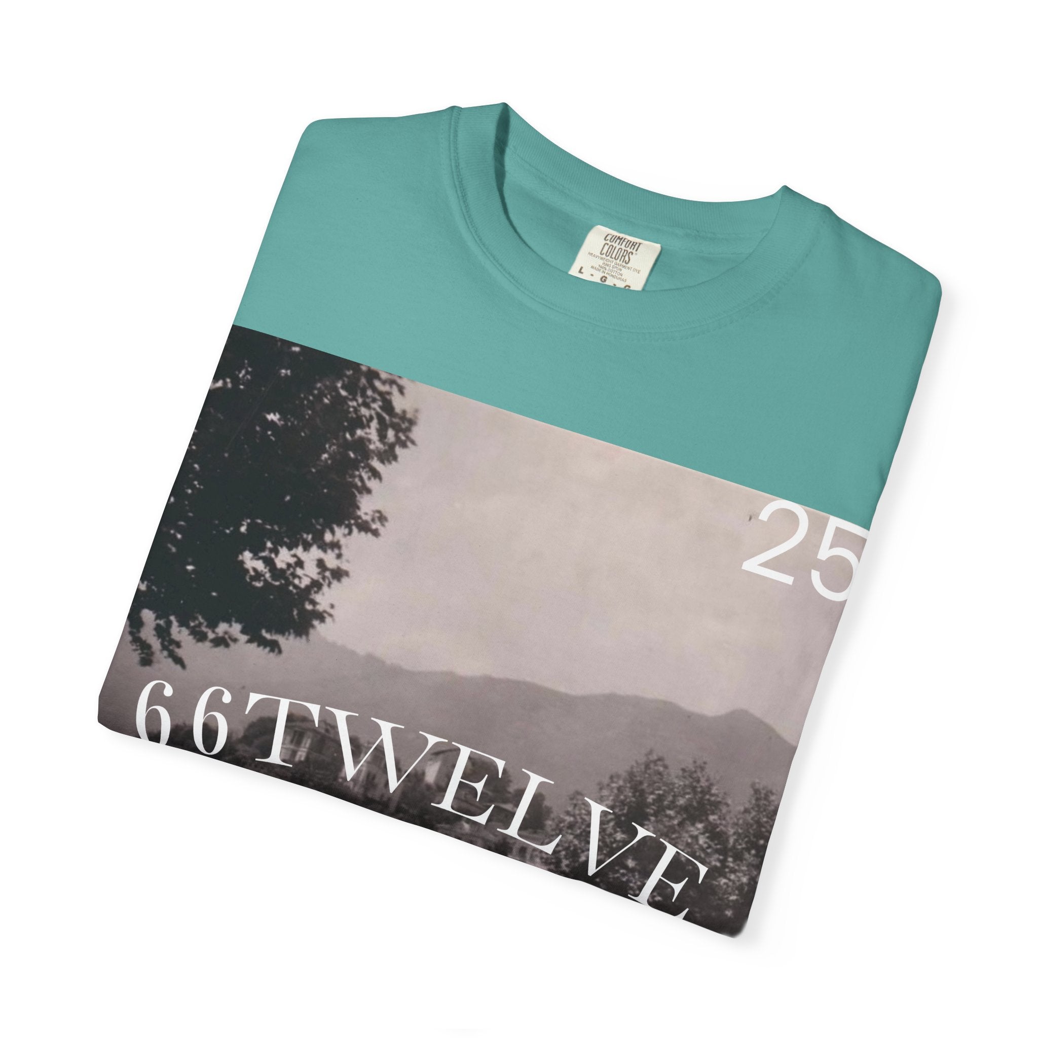 Vintage Lakeside Photo Tee — "66TWELVE" Graphic T-Shirt