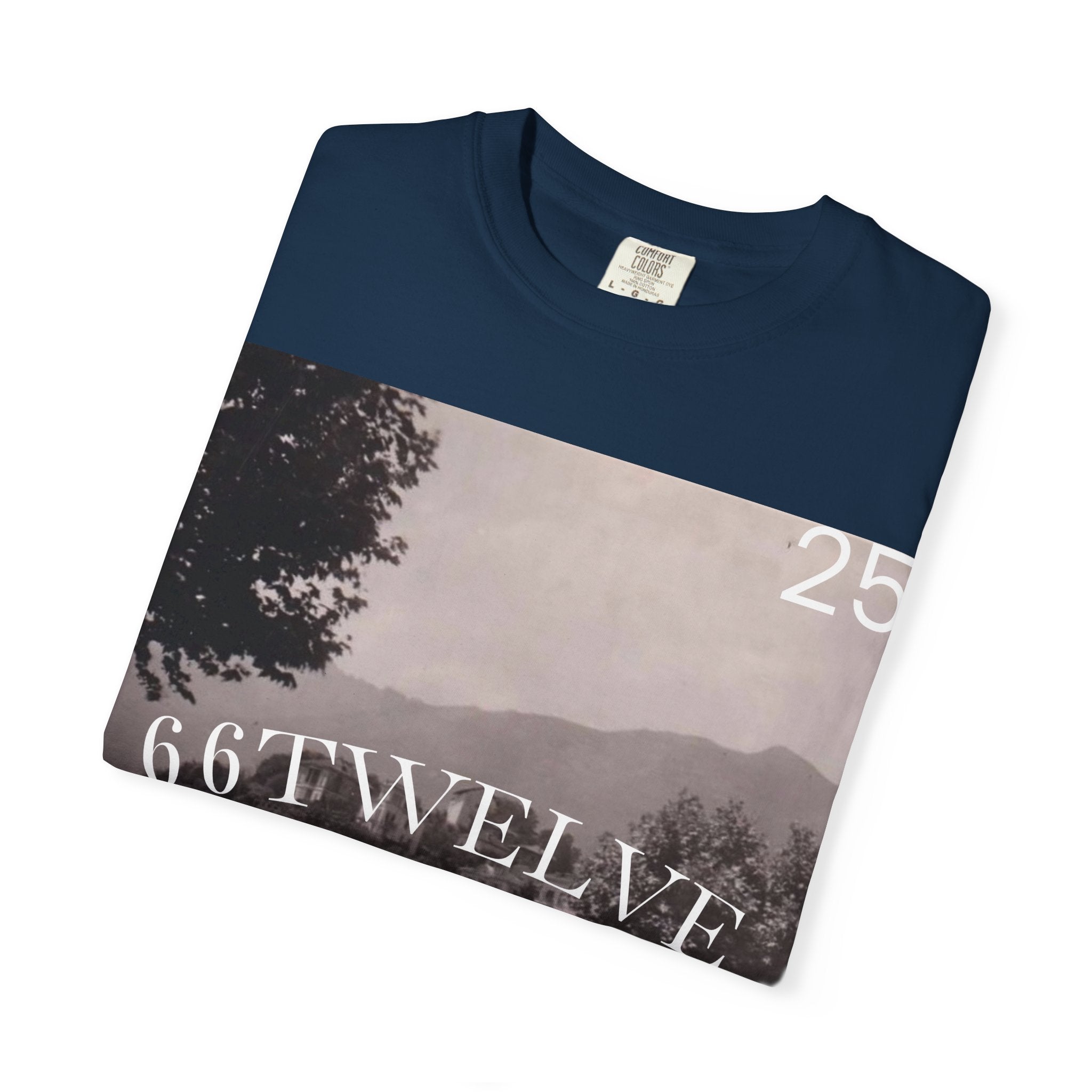 Vintage Lakeside Photo Tee — "66TWELVE" Graphic T-Shirt