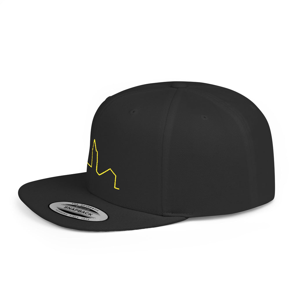 Stylish Flat Bill Snapback Hat with Skyline Design, Urban Fashion, Casual Wear, Gift for Him, Streetwear Accessories